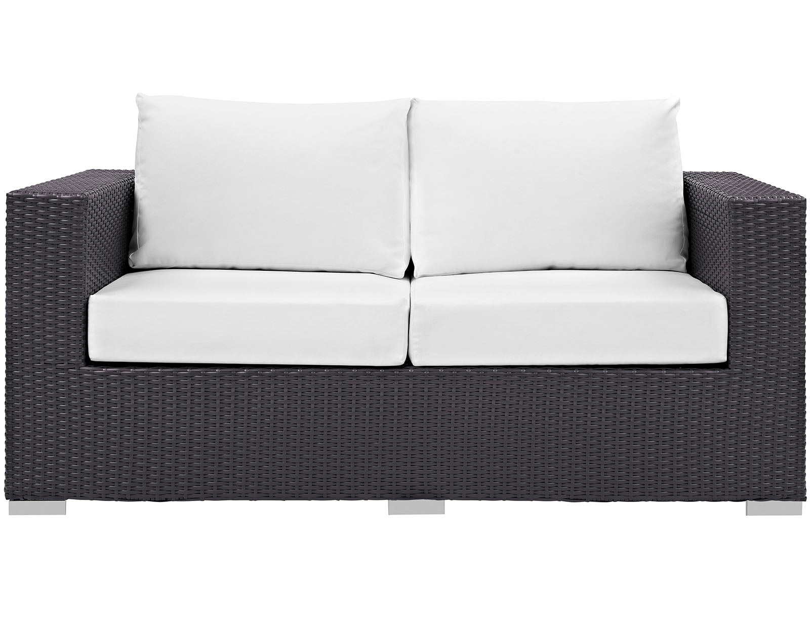 Modway Outdoor Sofas - Convene Outdoor Patio Loveseat Espresso White