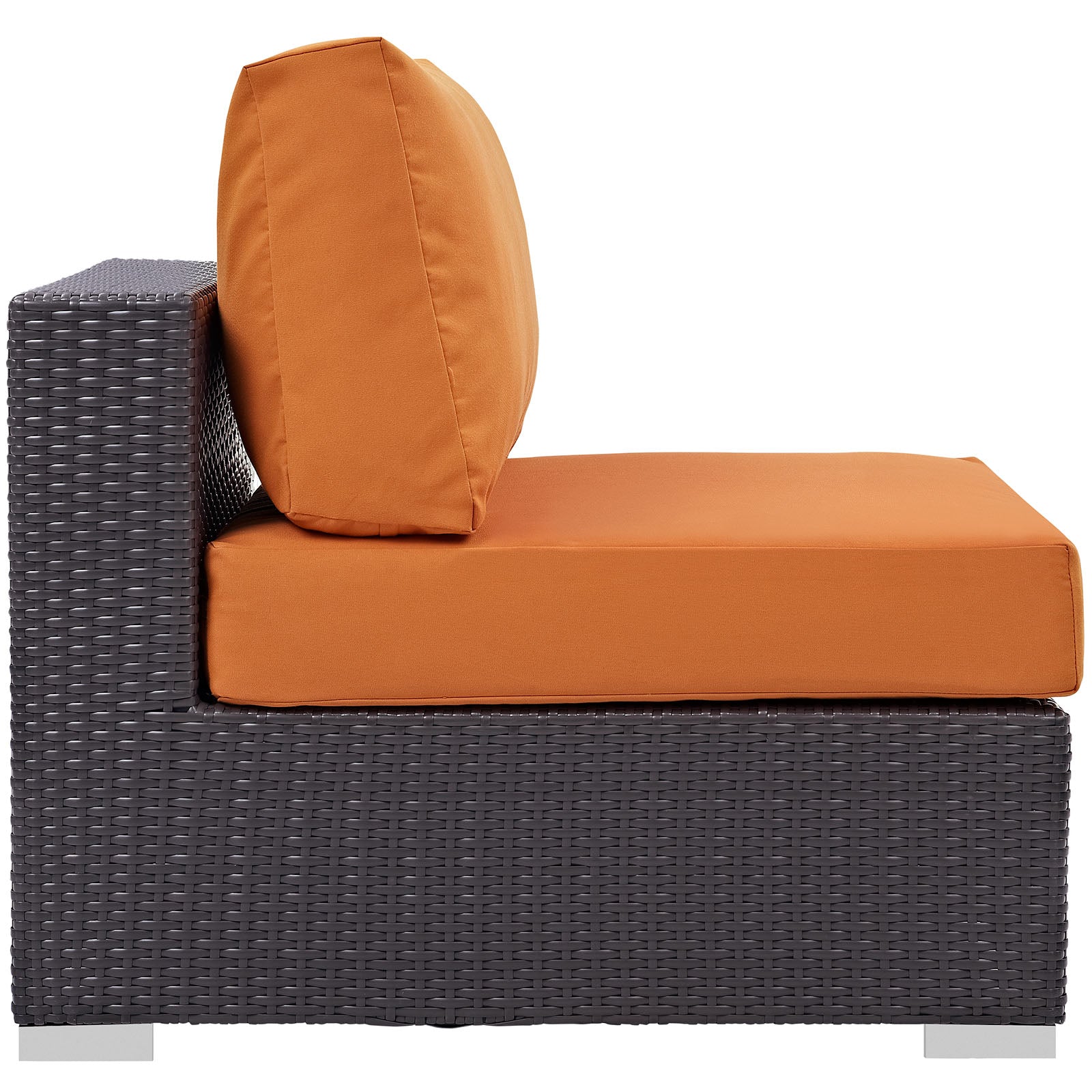Modway Outdoor Chairs - Convene Outdoor Patio Armless Chair Espresso & Orange