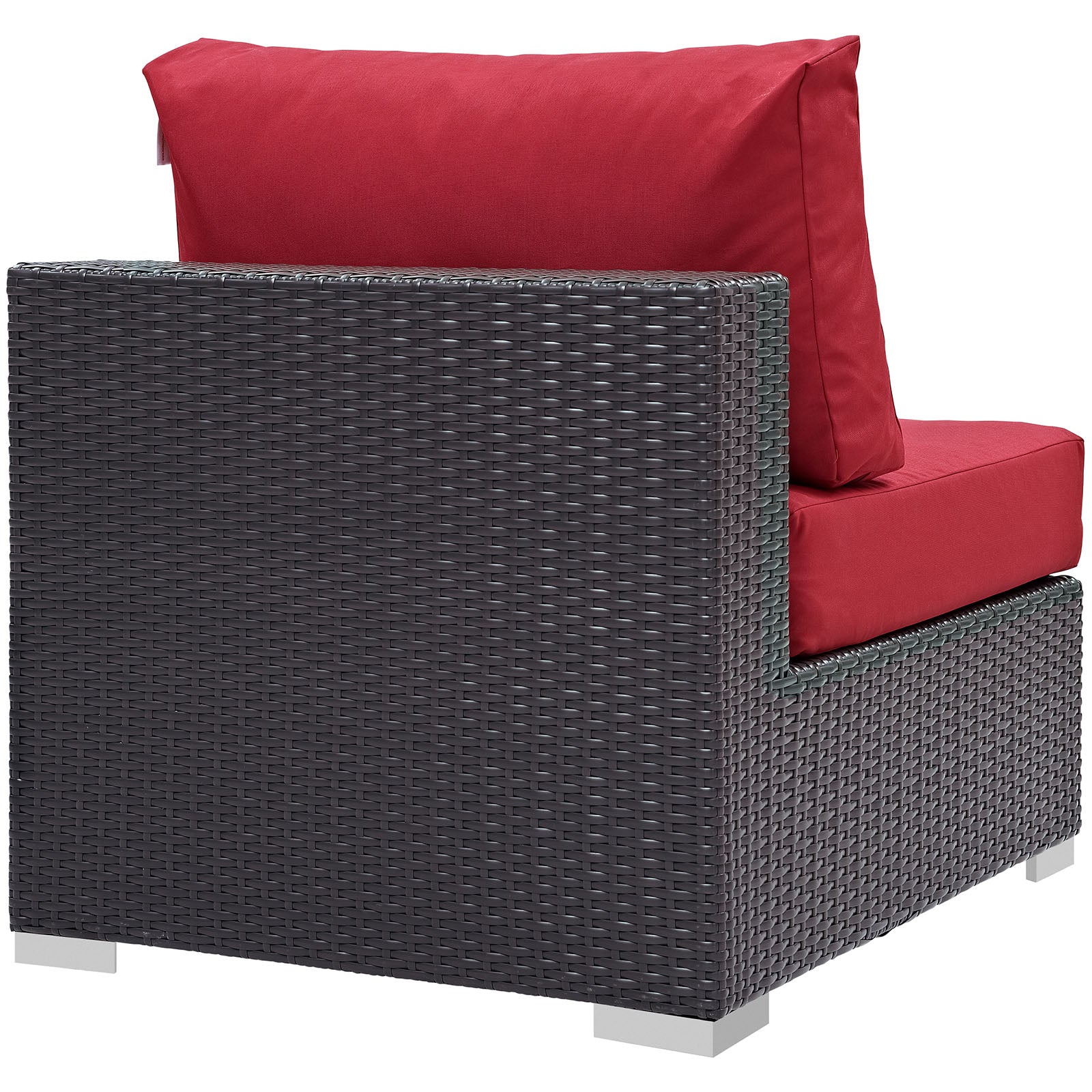 Modway Outdoor Chairs - Convene Outdoor Patio Armless Chair Espresso & Red