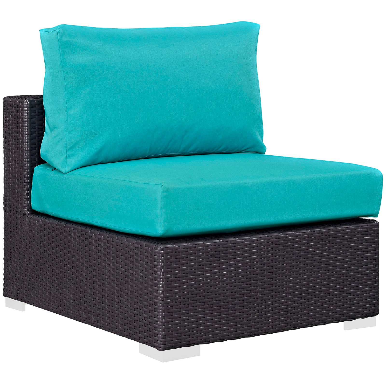 Modway Outdoor Chairs - Convene Outdoor Patio Armless Chair Espresso & Turquoise