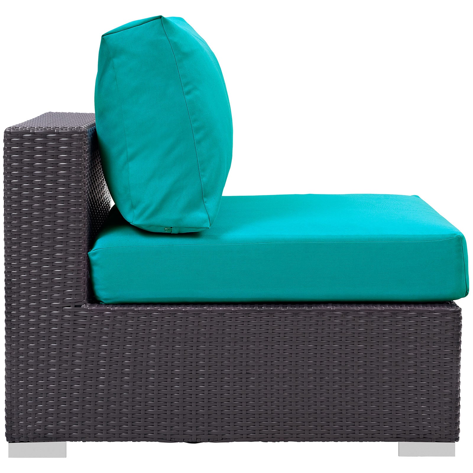 Modway Outdoor Chairs - Convene Outdoor Patio Armless Chair Espresso & Turquoise