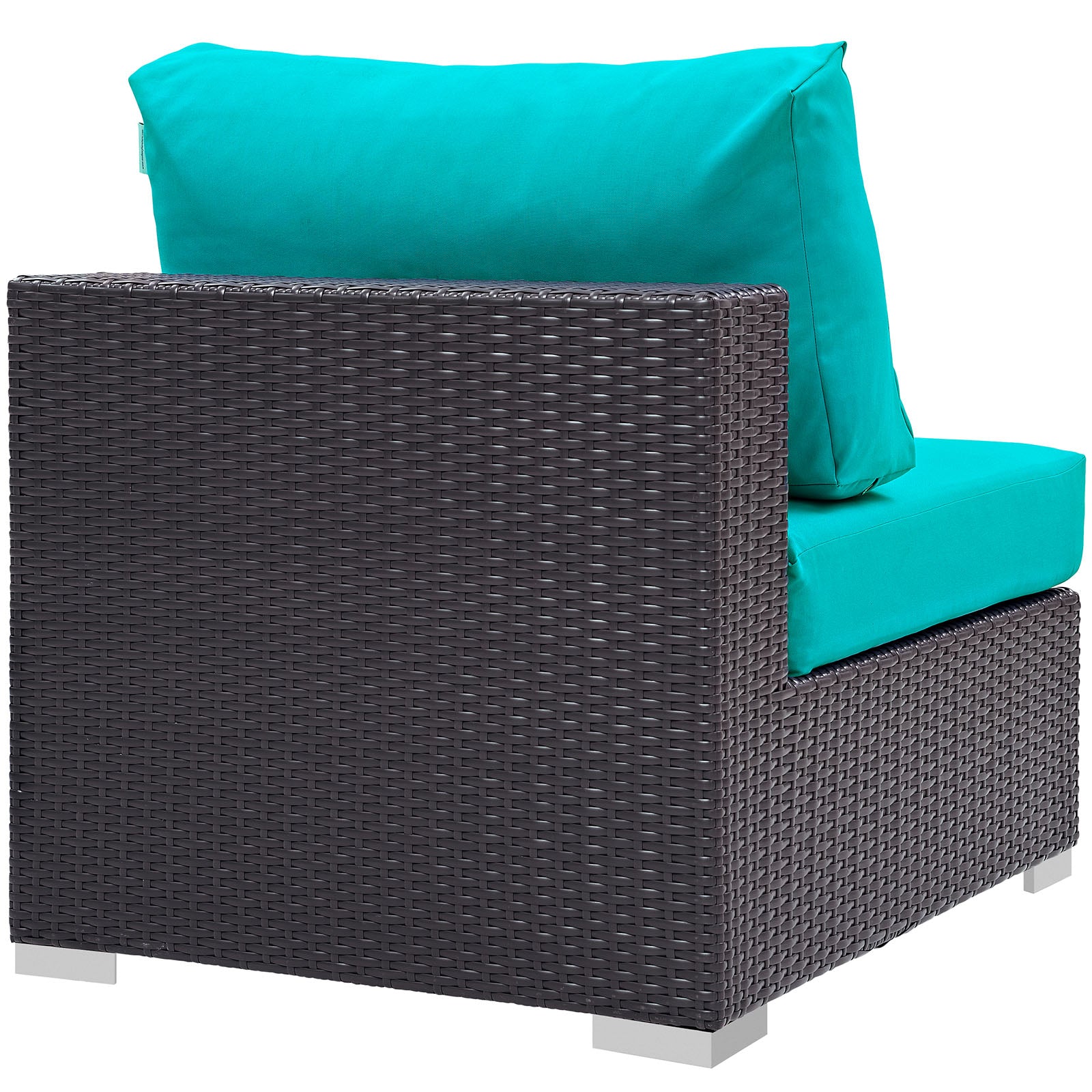 Modway Outdoor Chairs - Convene Outdoor Patio Armless Chair Espresso & Turquoise