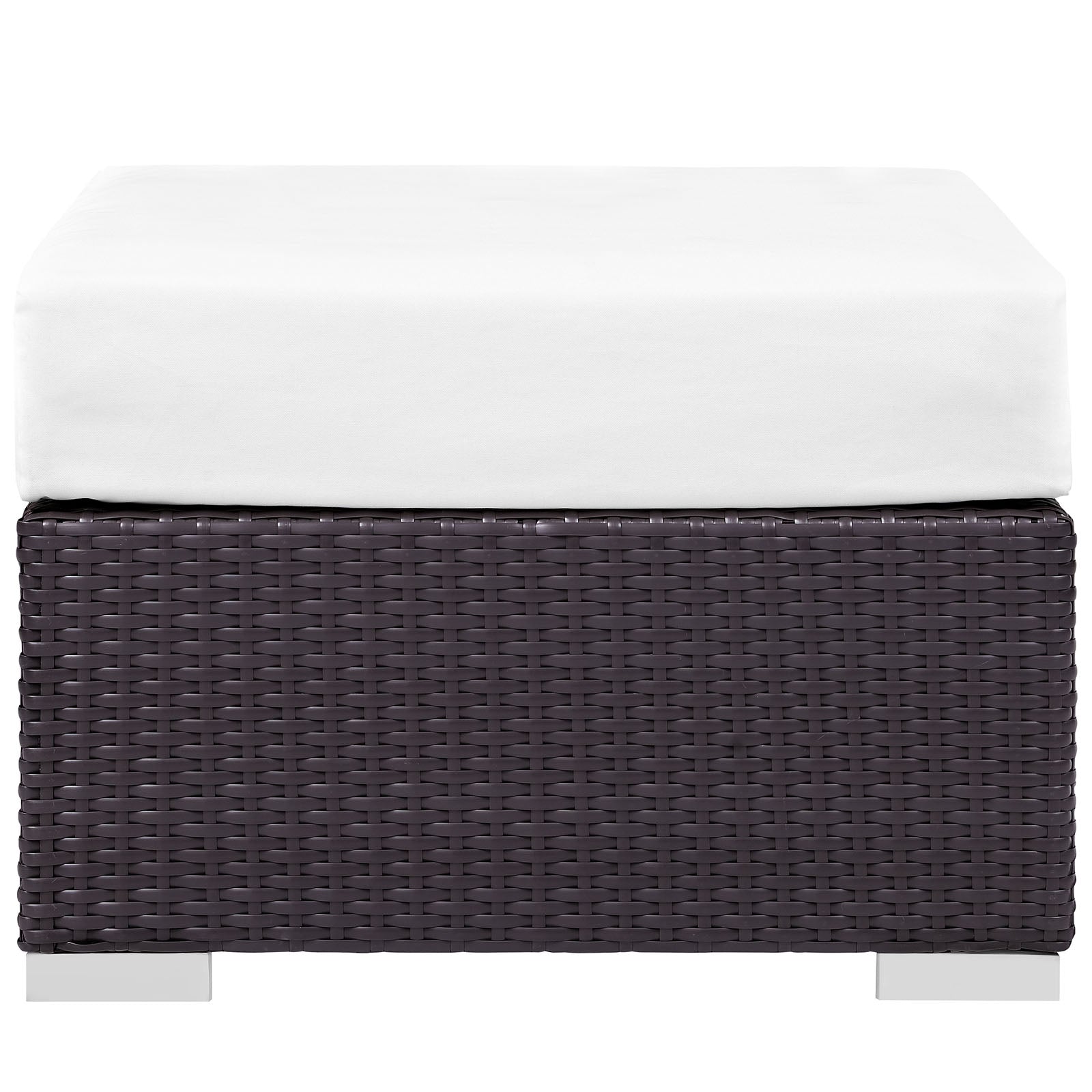 Modway Outdoor Stools & Benches - Convene Outdoor Patio Square Ottoman Espresso & White