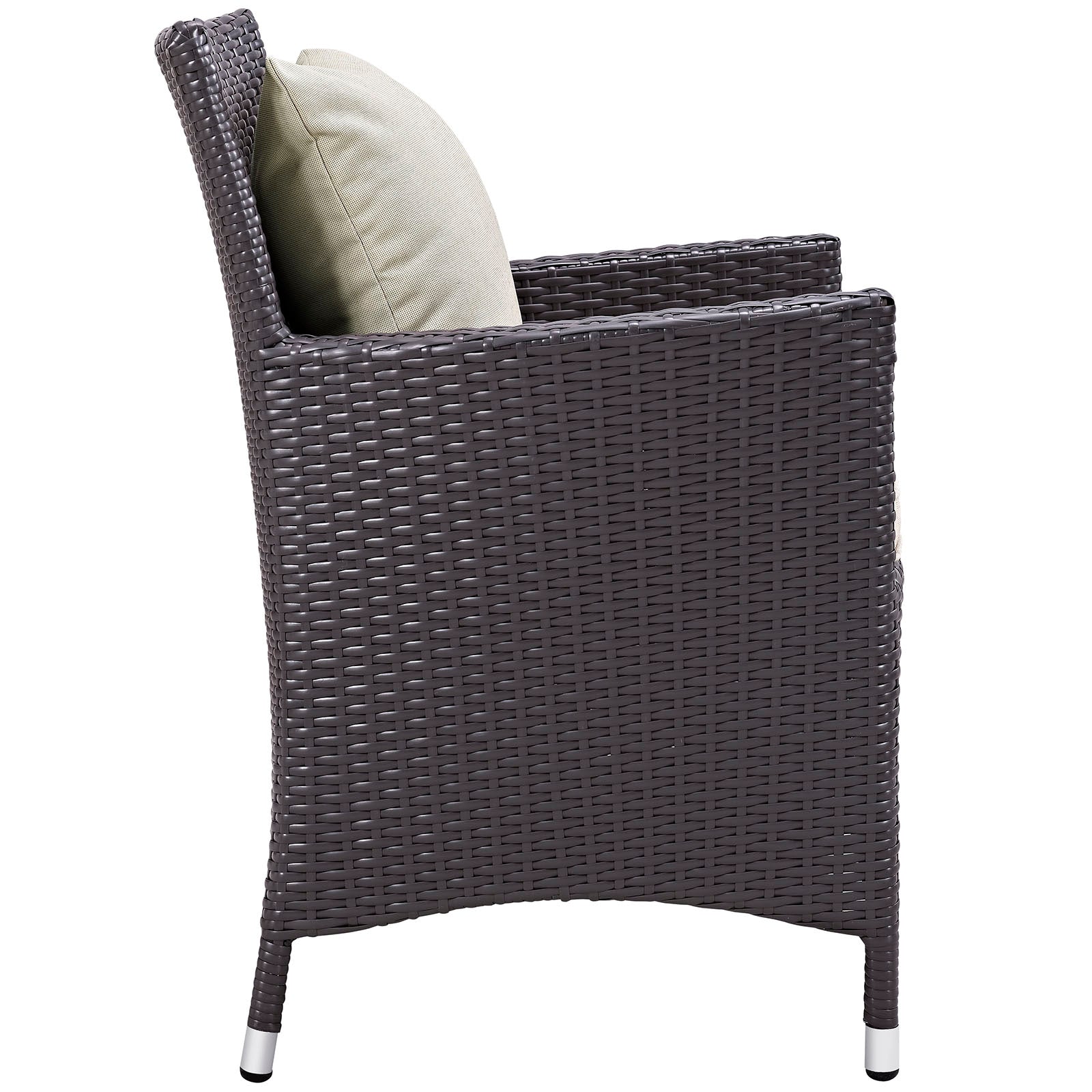 Modway Outdoor Dining Chairs - Convene Outdoor Dining Armchair Espresso & Beige