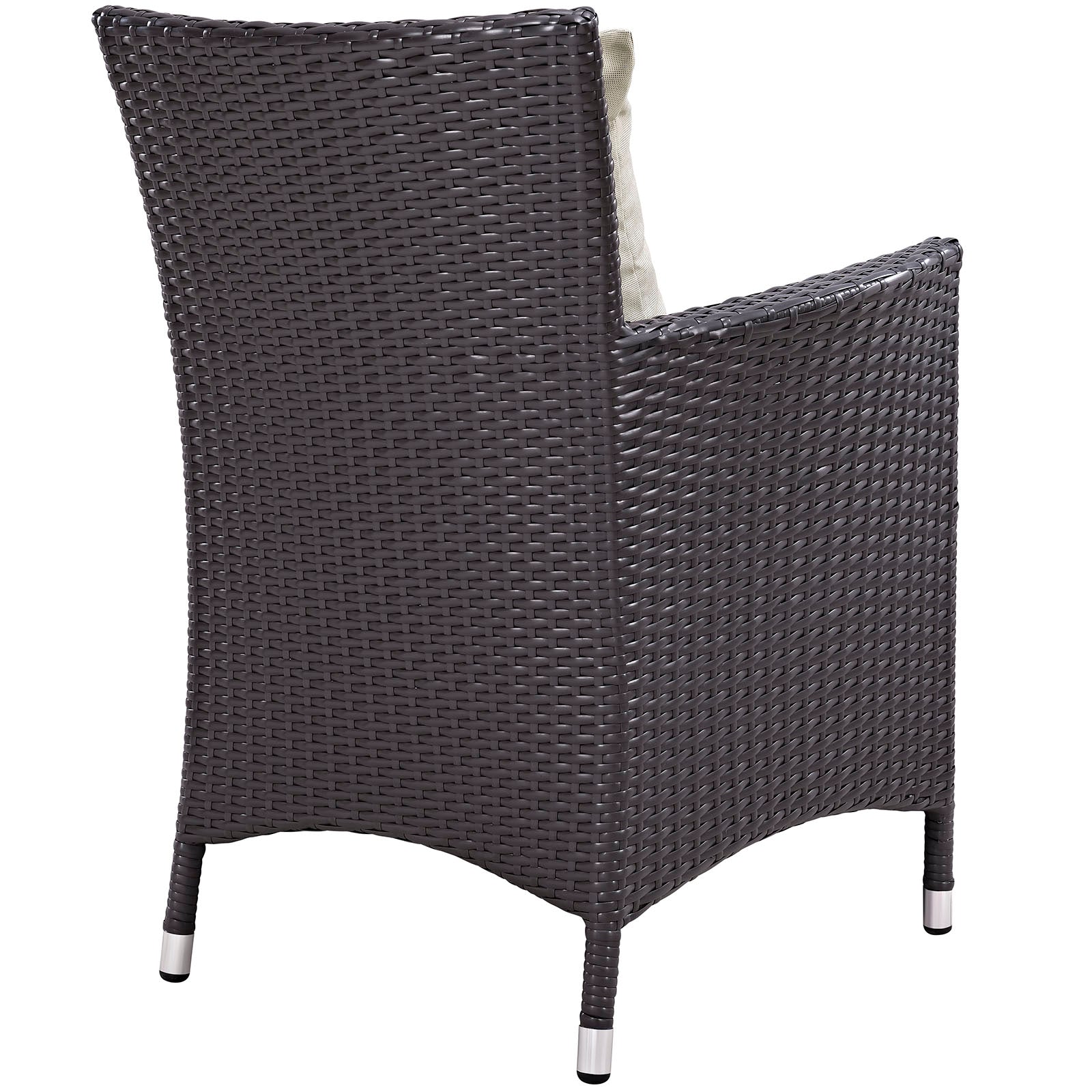 Modway Outdoor Dining Chairs - Convene Outdoor Dining Armchair Espresso & Beige