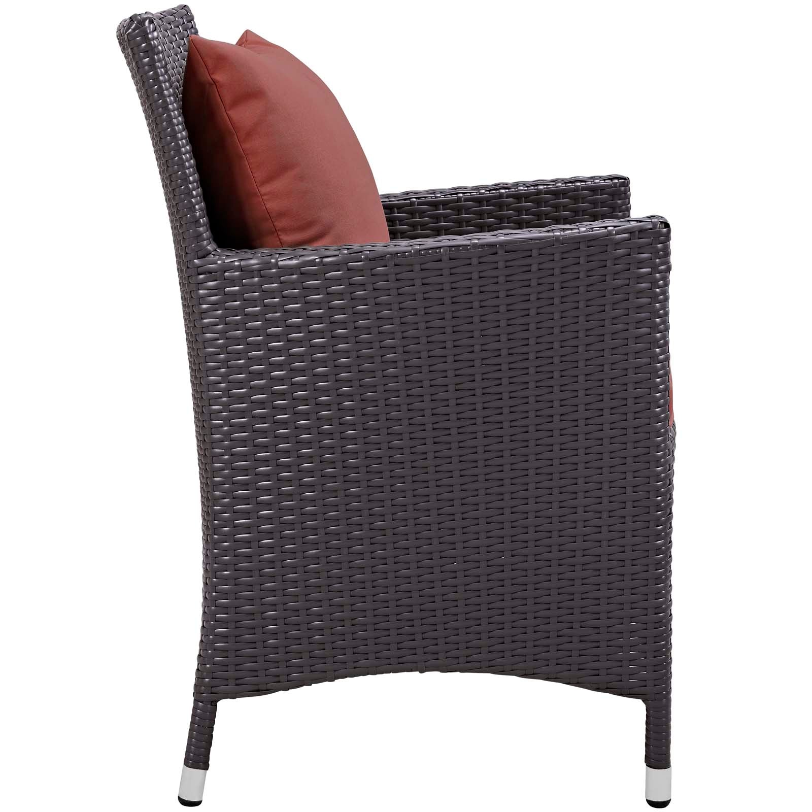 Modway Outdoor Dining Chairs - Convene Dining Outdoor Patio Armchair Espresso Curant