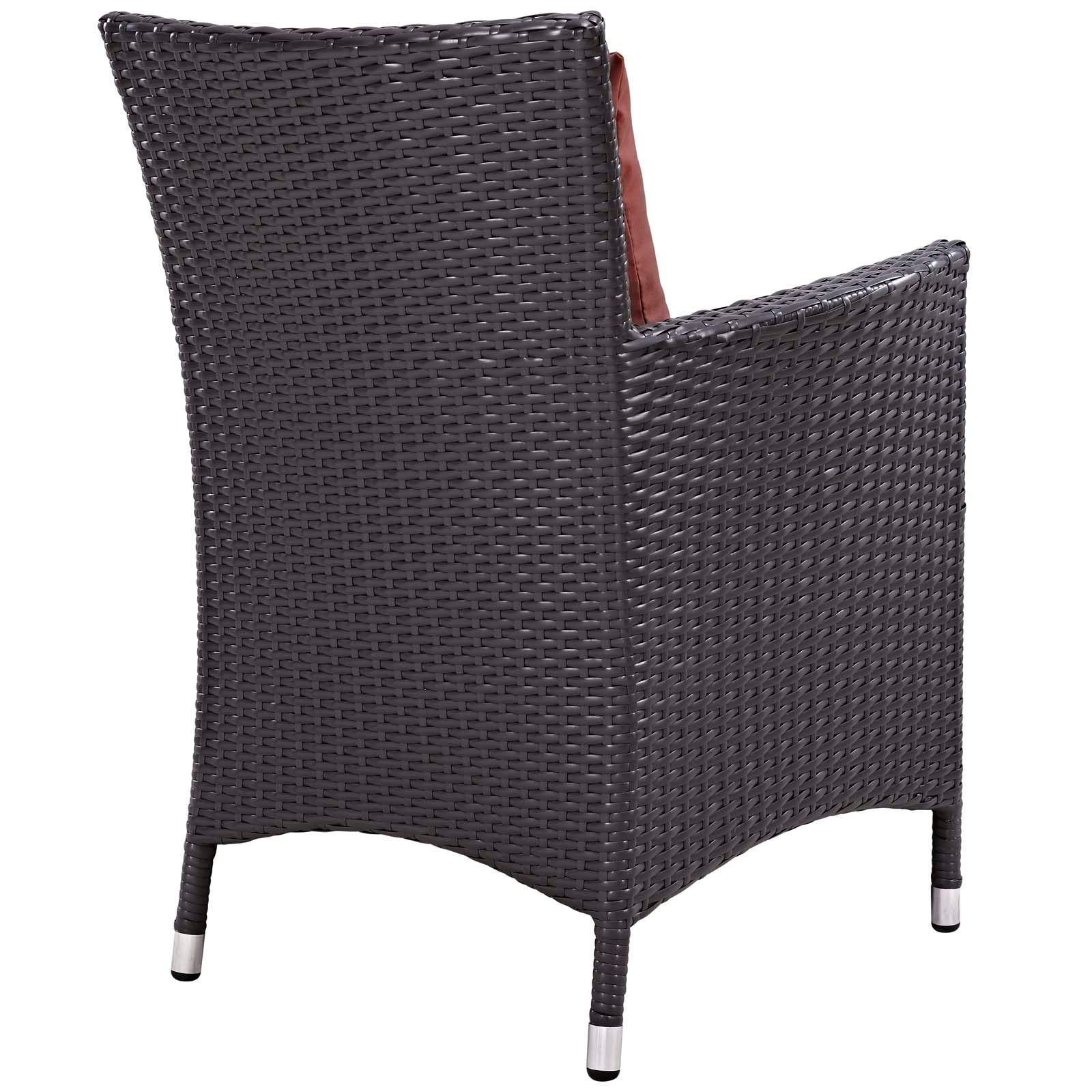 Modway Outdoor Dining Chairs - Convene Dining Outdoor Patio Armchair Espresso Curant