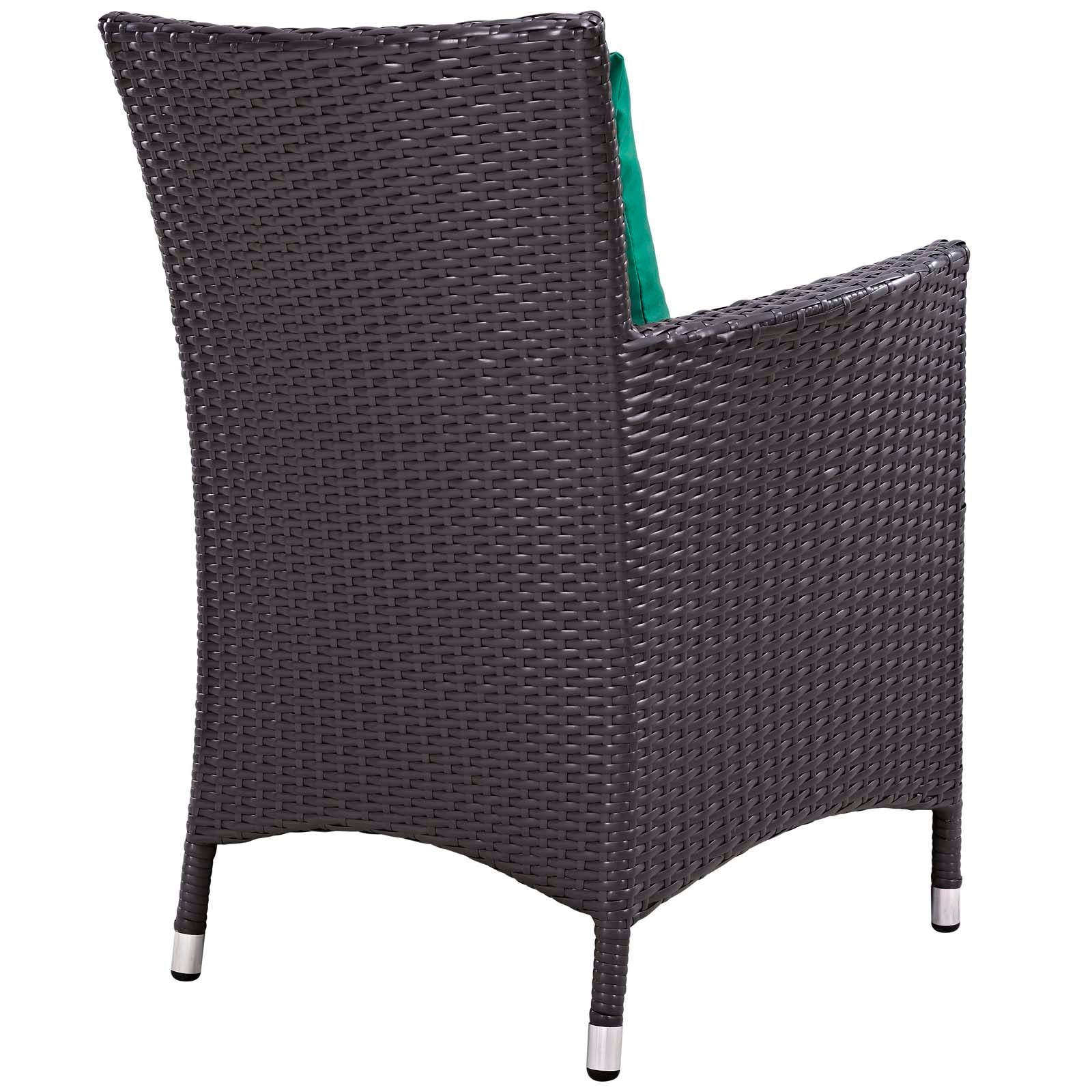 Modway Outdoor Dining Chairs - Convene Dining Outdoor Patio Armchair Espresso Green