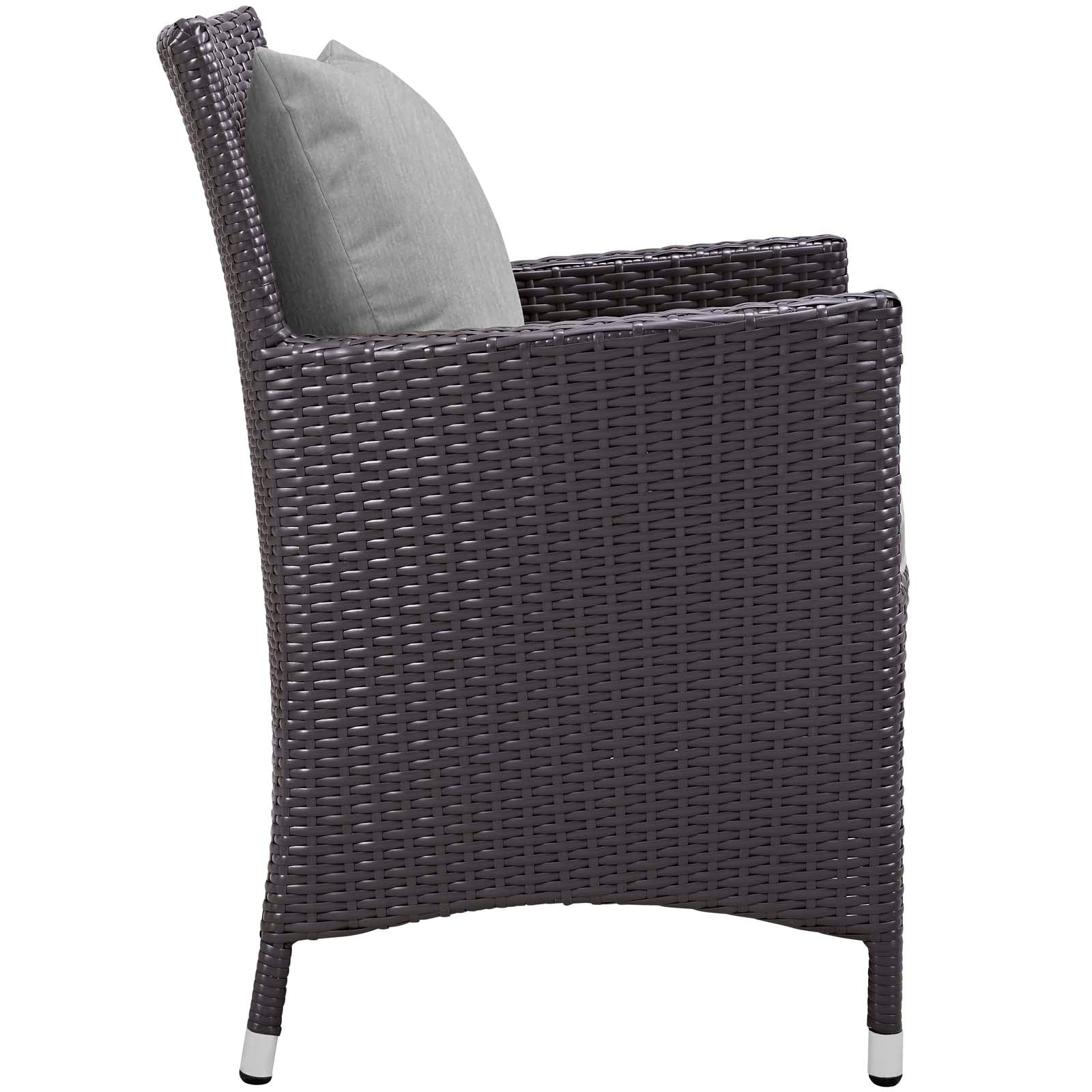 Modway Outdoor Dining Chairs - Convene Dining Outdoor Patio Armchair Espresso Gray