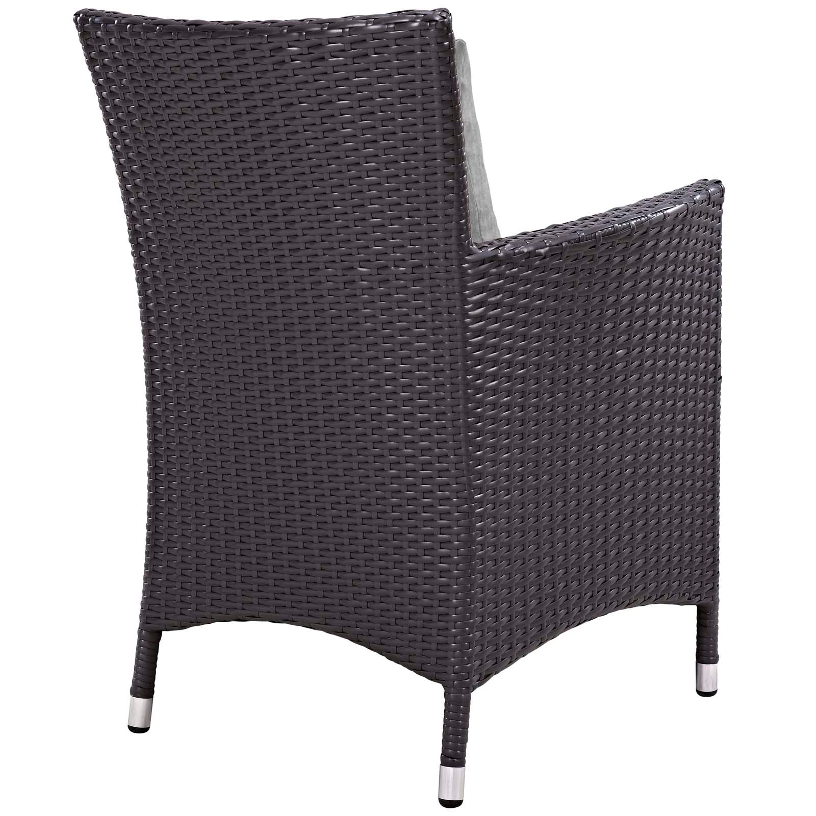 Modway Outdoor Dining Chairs - Convene Dining Outdoor Patio Armchair Espresso Gray
