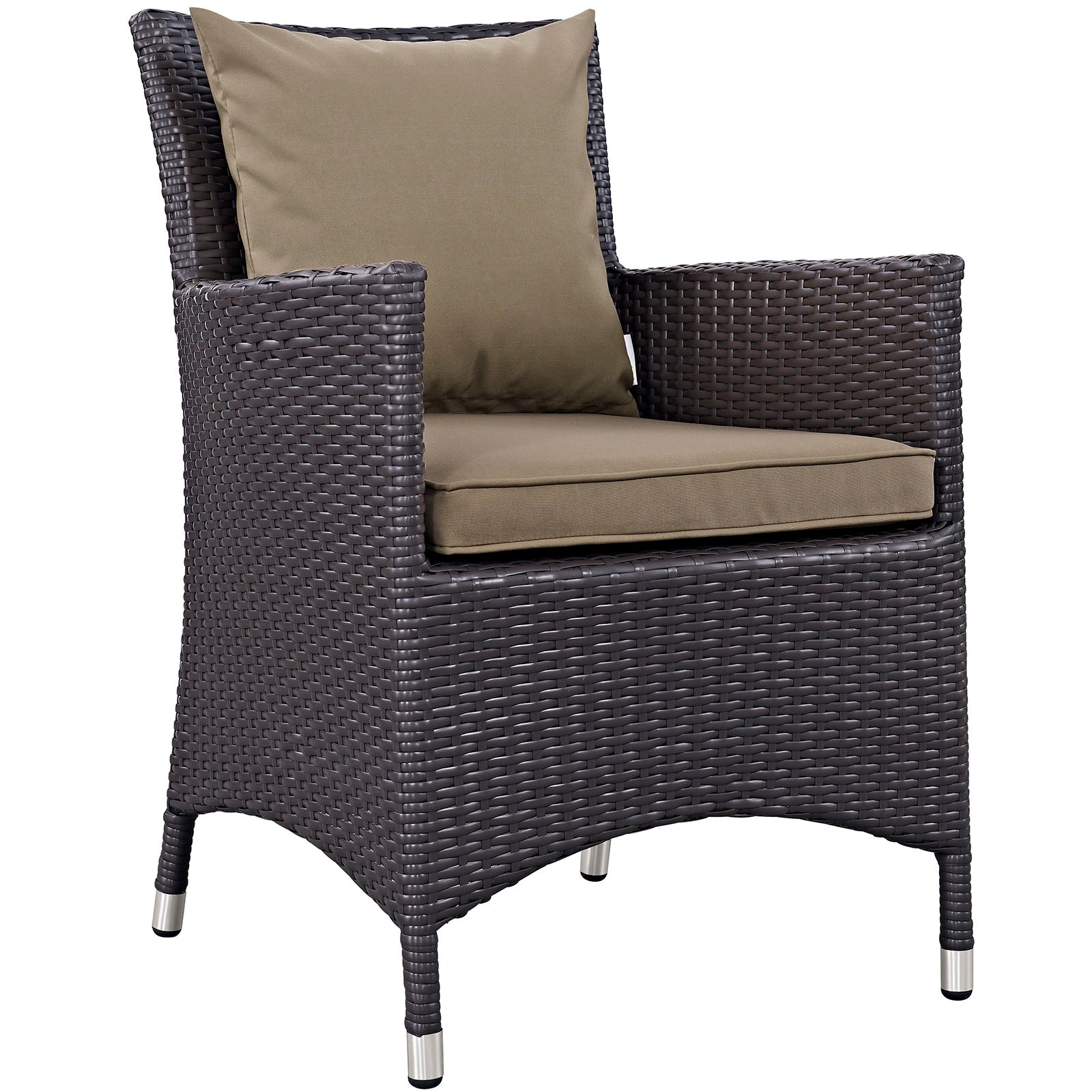 Modway Outdoor Dining Chairs - Convene Dining Outdoor Patio Armchair Espresso Mocha