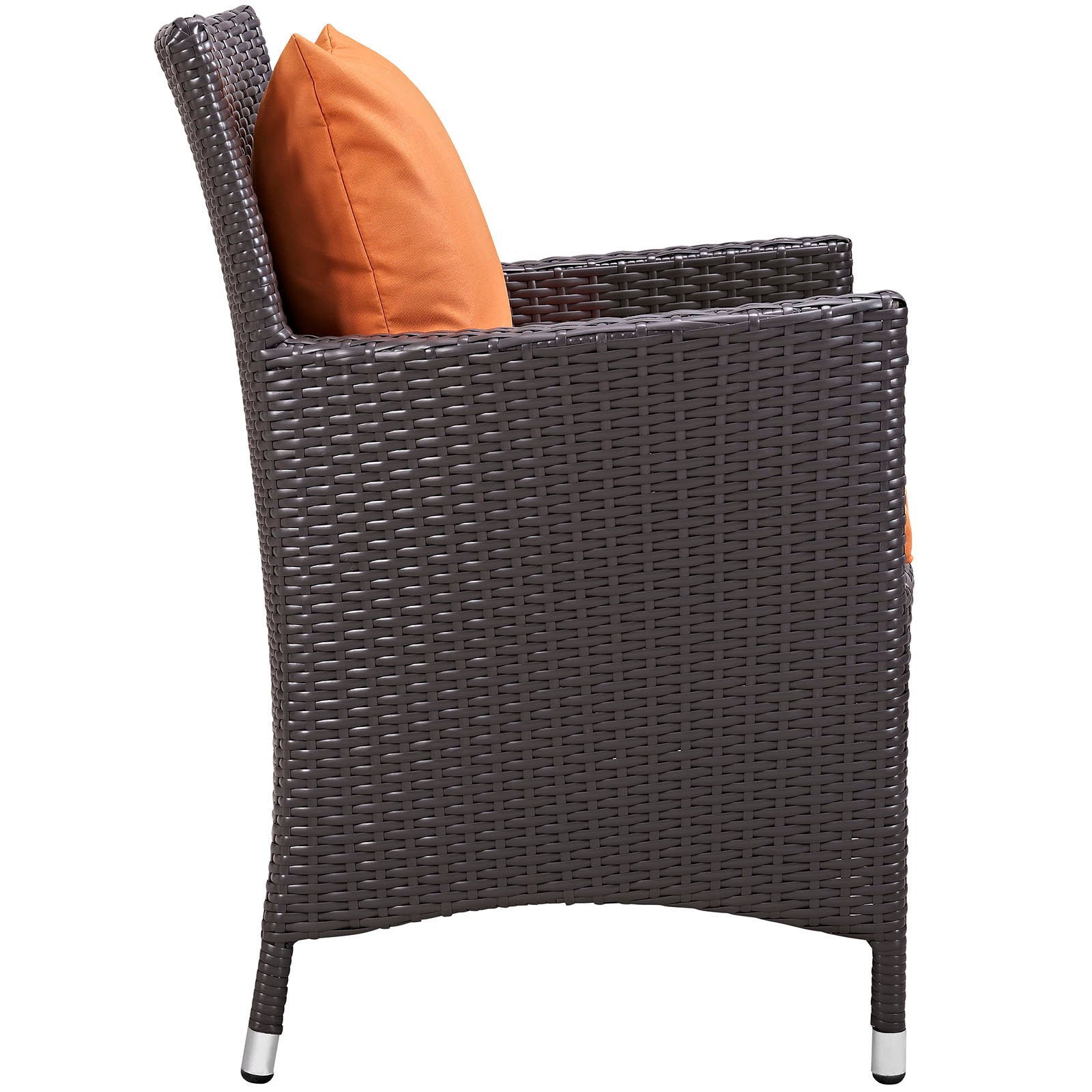 Modway Outdoor Dining Chairs - Convene Dining Outdoor Patio Armchair Espresso Orange