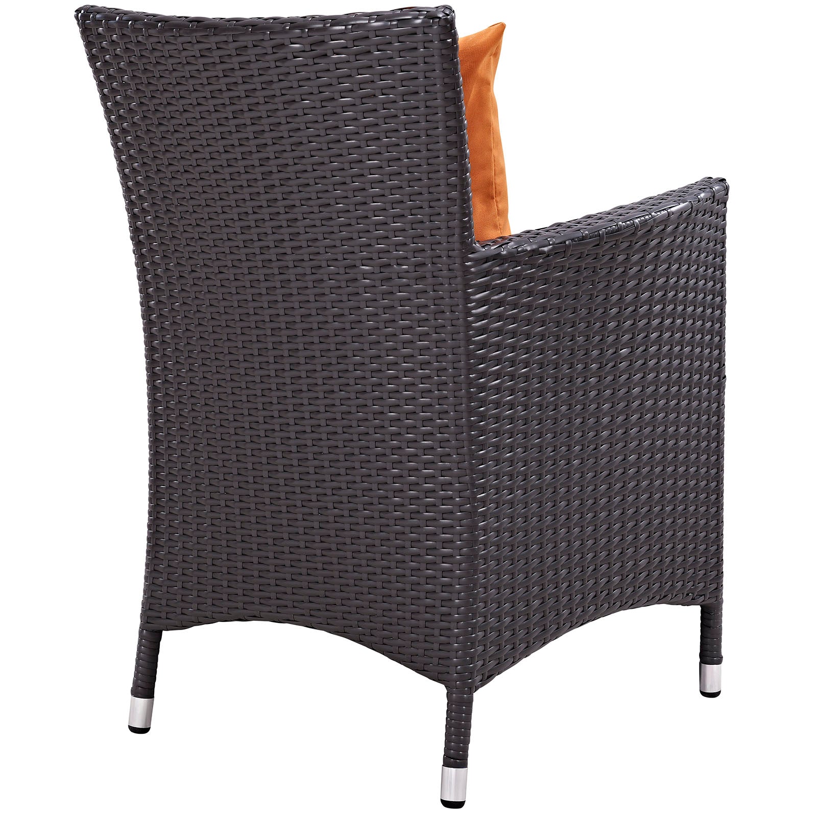 Modway Outdoor Dining Chairs - Convene Dining Outdoor Patio Armchair Espresso Orange