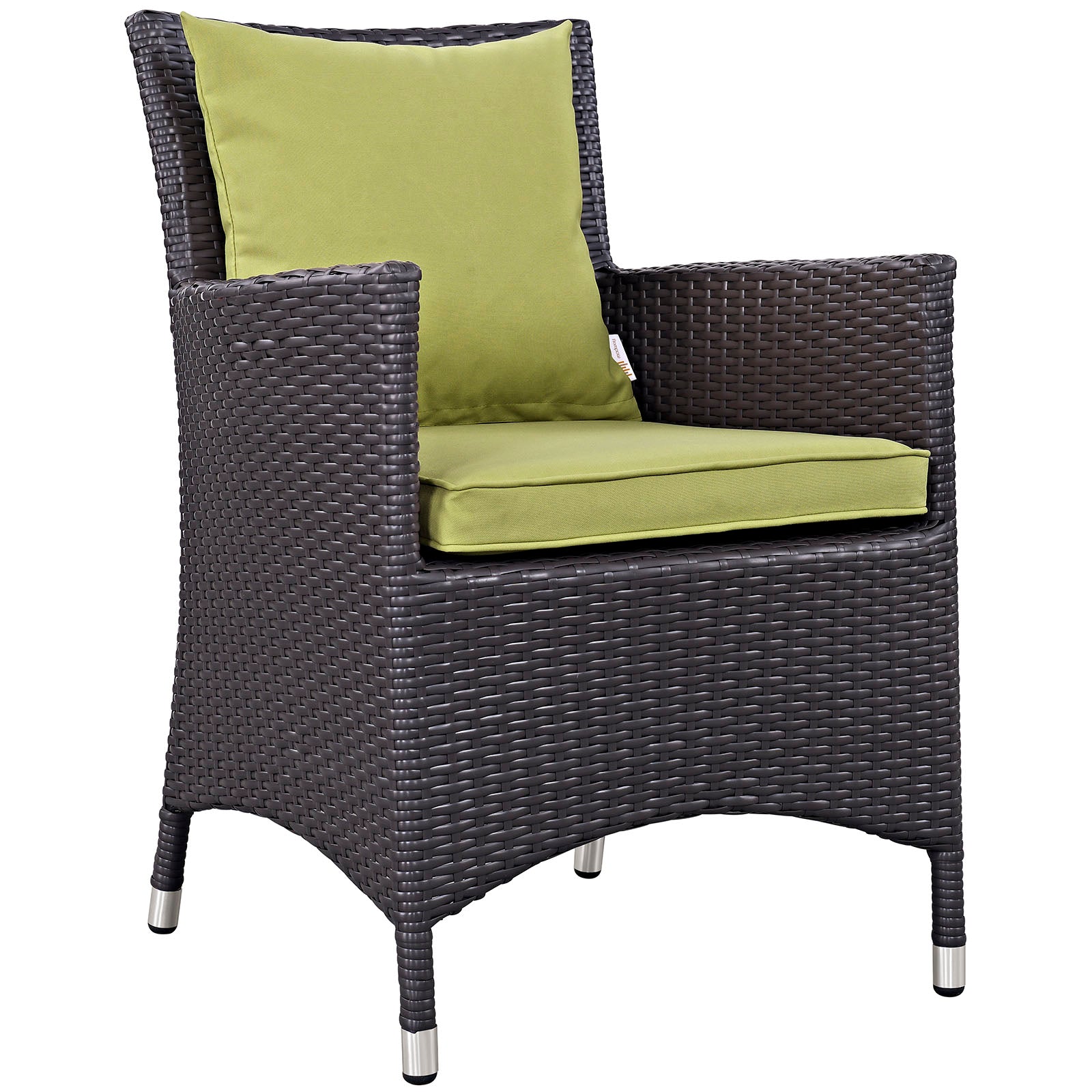 Modway Outdoor Dining Chairs - Convene Dining Outdoor Patio Armchair Espresso Peridot