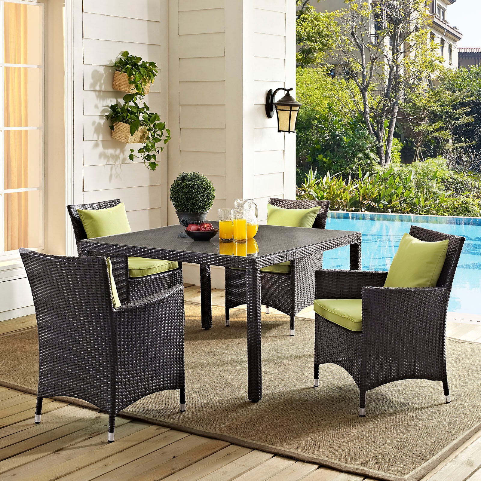 Modway Outdoor Dining Tables - Convene 47" Square Outdoor Dining Table Espresso