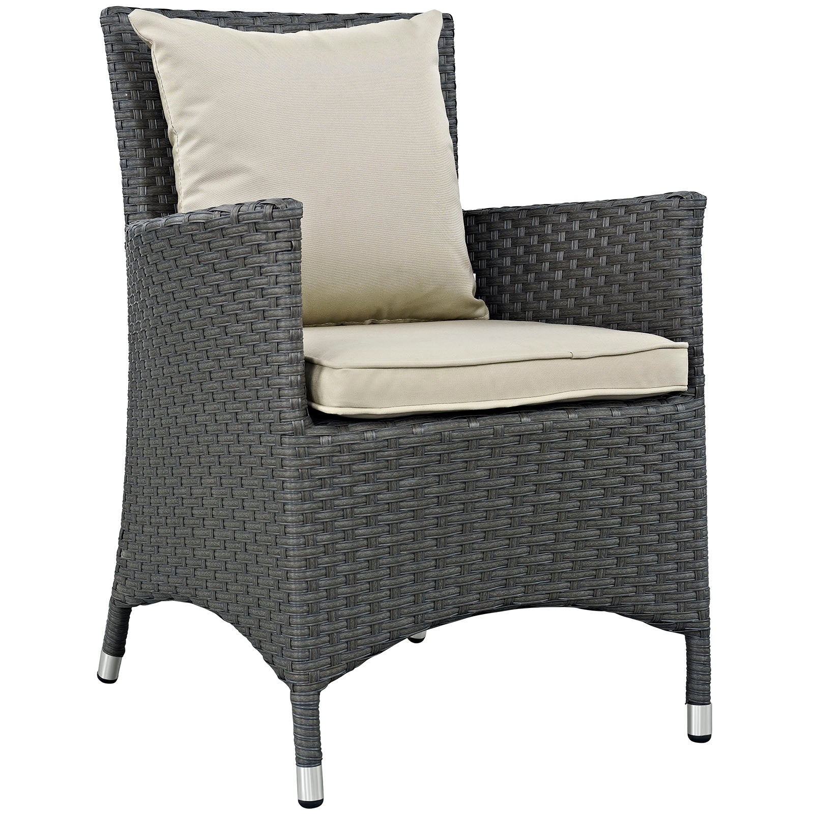 Modway Outdoor Dining Chairs - Sojourn Dining Outdoor Patio Sunbrella Armchair Antique Canvas Beige