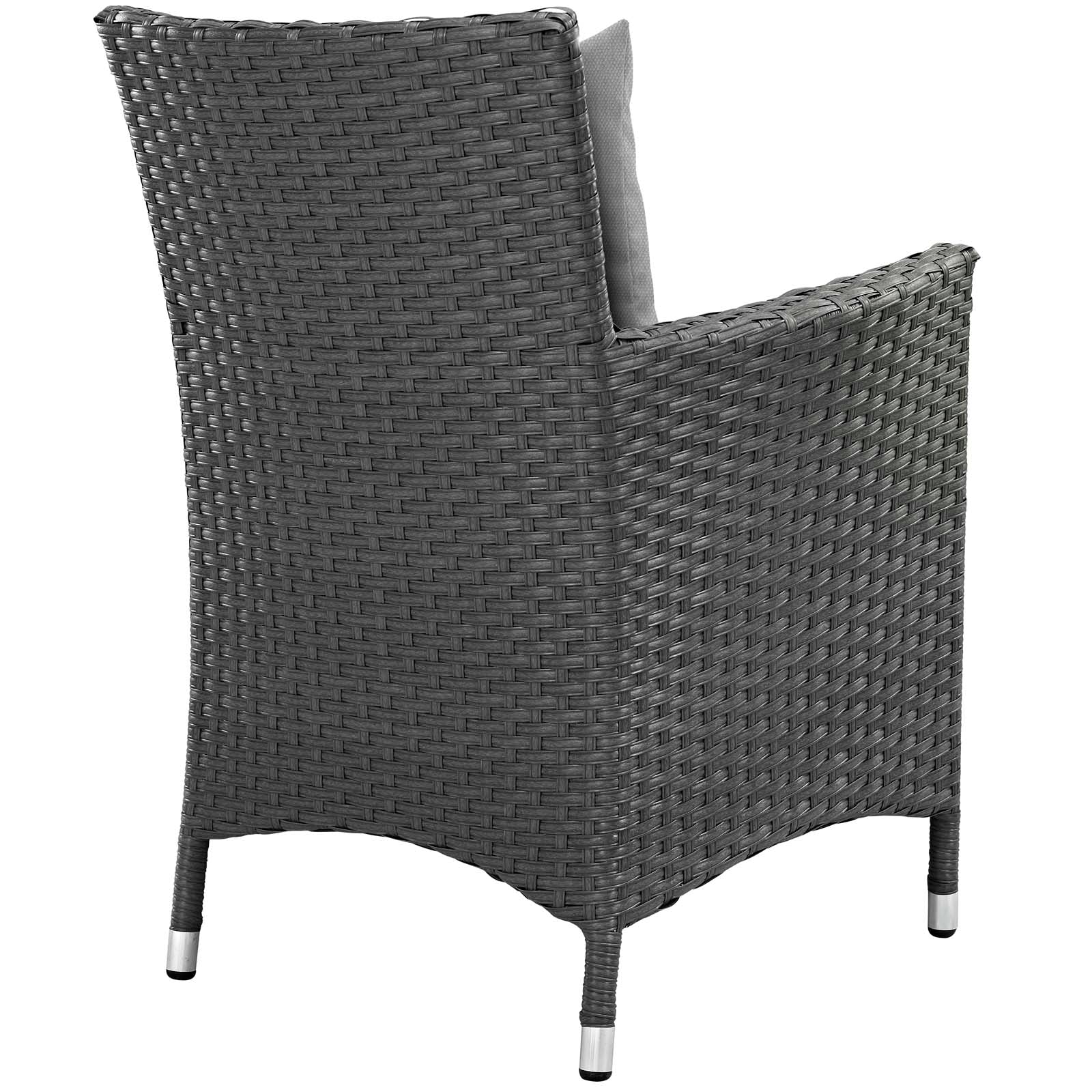 Modway Outdoor Dining Chairs - Sojourn Dining Outdoor Patio Sunbrella Armchair Canvas Gray