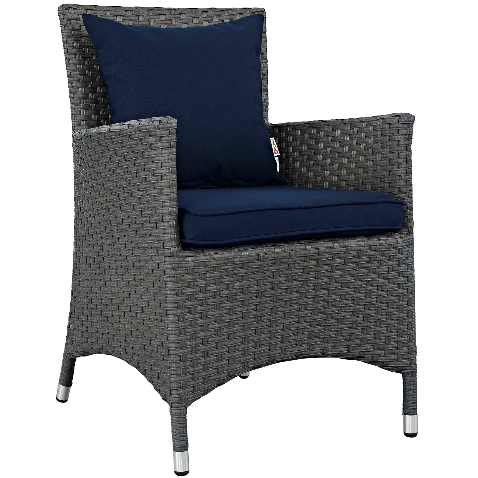 Modway Outdoor Chairs - Sojourn Dining Outdoor Patio Armchair Canvas Navy