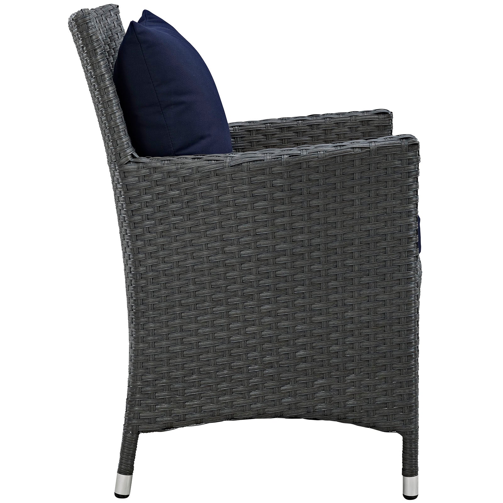 Modway Outdoor Chairs - Sojourn Dining Outdoor Patio Armchair Canvas Navy