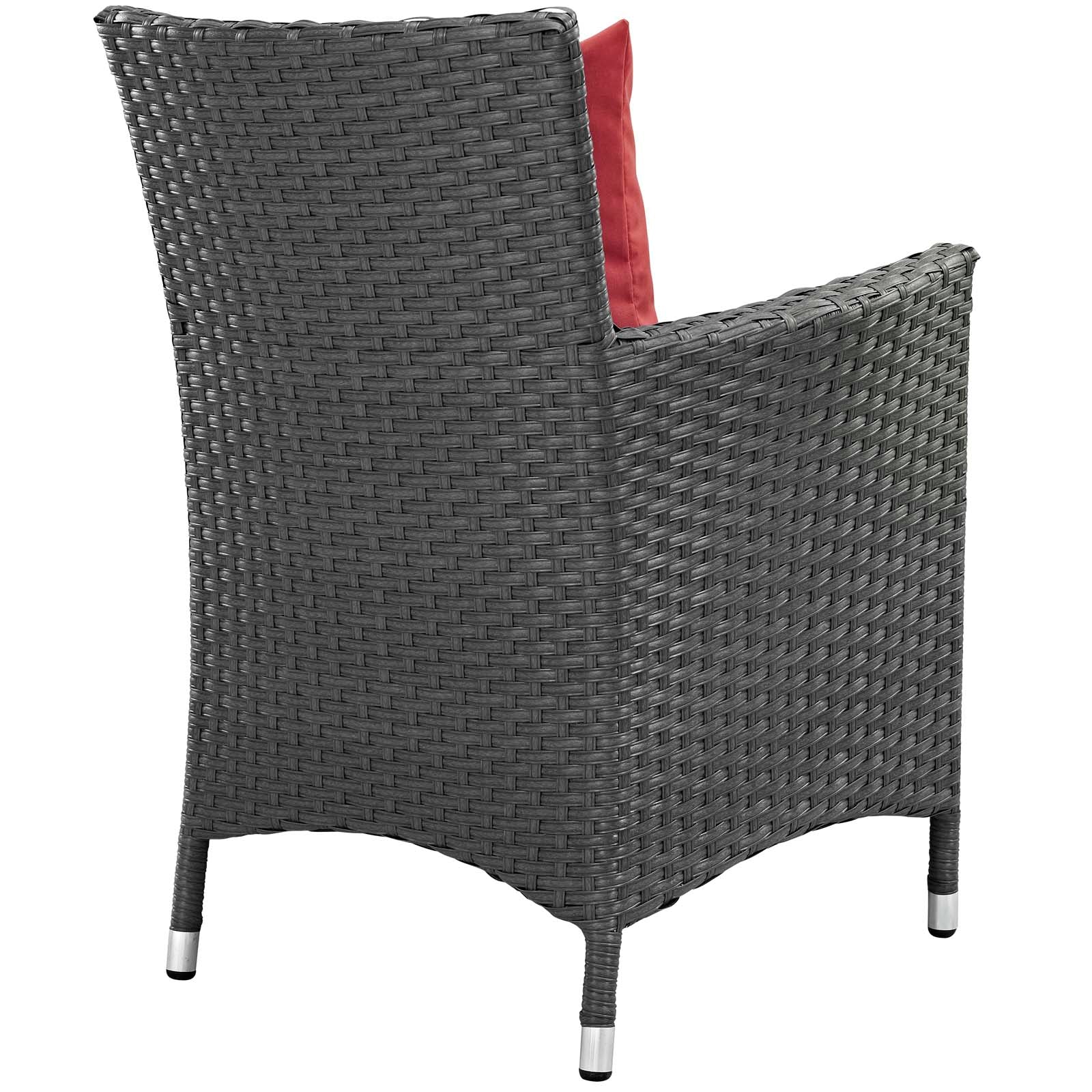 Modway Outdoor Dining Chairs - Sojourn Dining Outdoor Patio Sunbrella Armchair Canvas Red