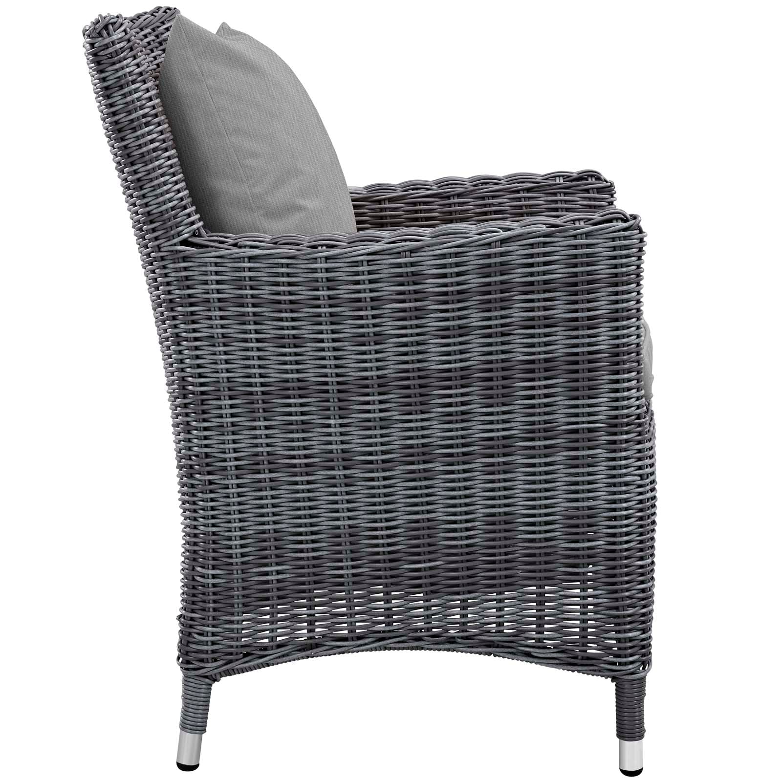 Modway Outdoor Dining Chairs - Summon Dining Outdoor Patio Sunbrella Armchair Canvas Gray