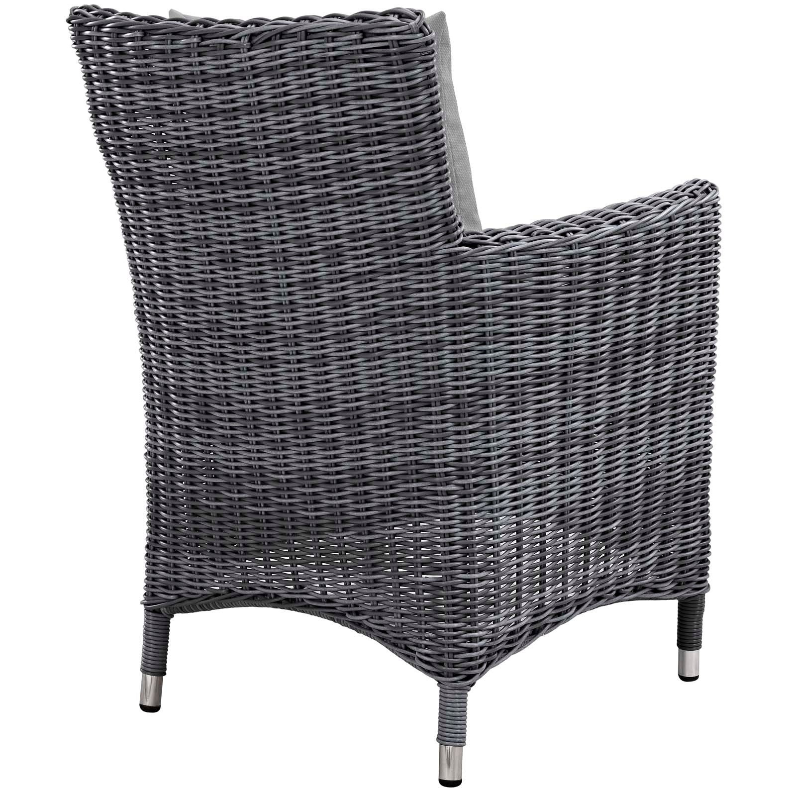 Modway Outdoor Dining Chairs - Summon Dining Outdoor Patio Sunbrella Armchair Canvas Gray