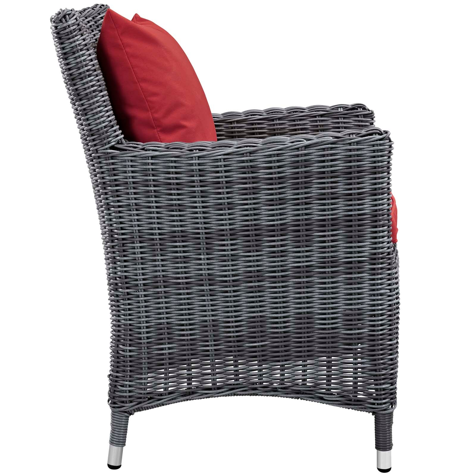Summon Dining Outdoor Patio Sunbrella Armchair Canvas Red