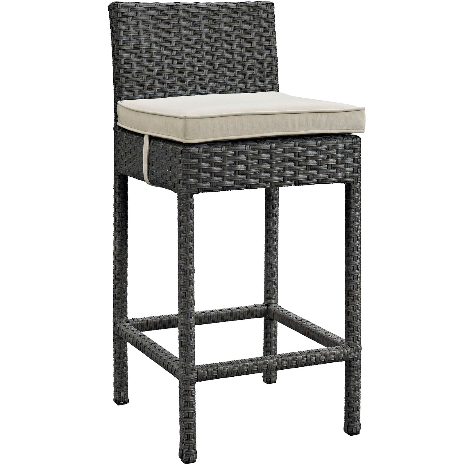 Modway Outdoor Barstools - Sojourn Outdoor Bar Stool Antique Canvas & Beige