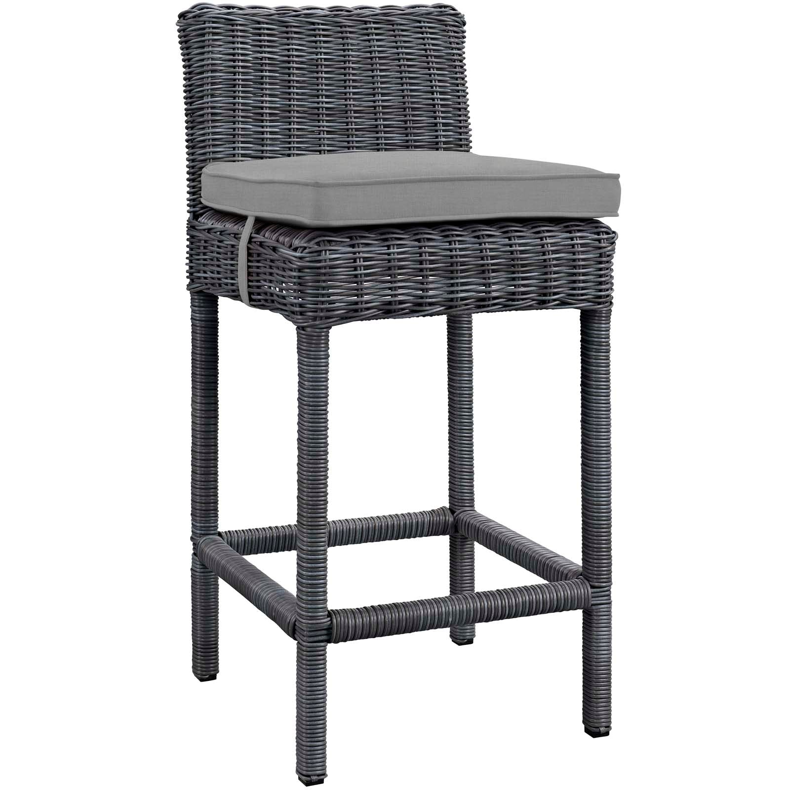 Modway Outdoor Barstools - Summon Outdoor Patio Sunbrella Bar Stool Gray