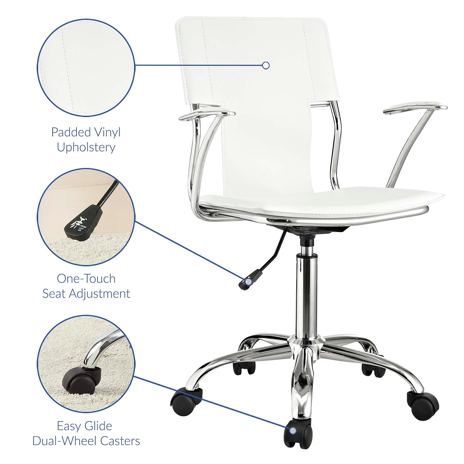 Modway Task Chairs - Studio Office Chair White