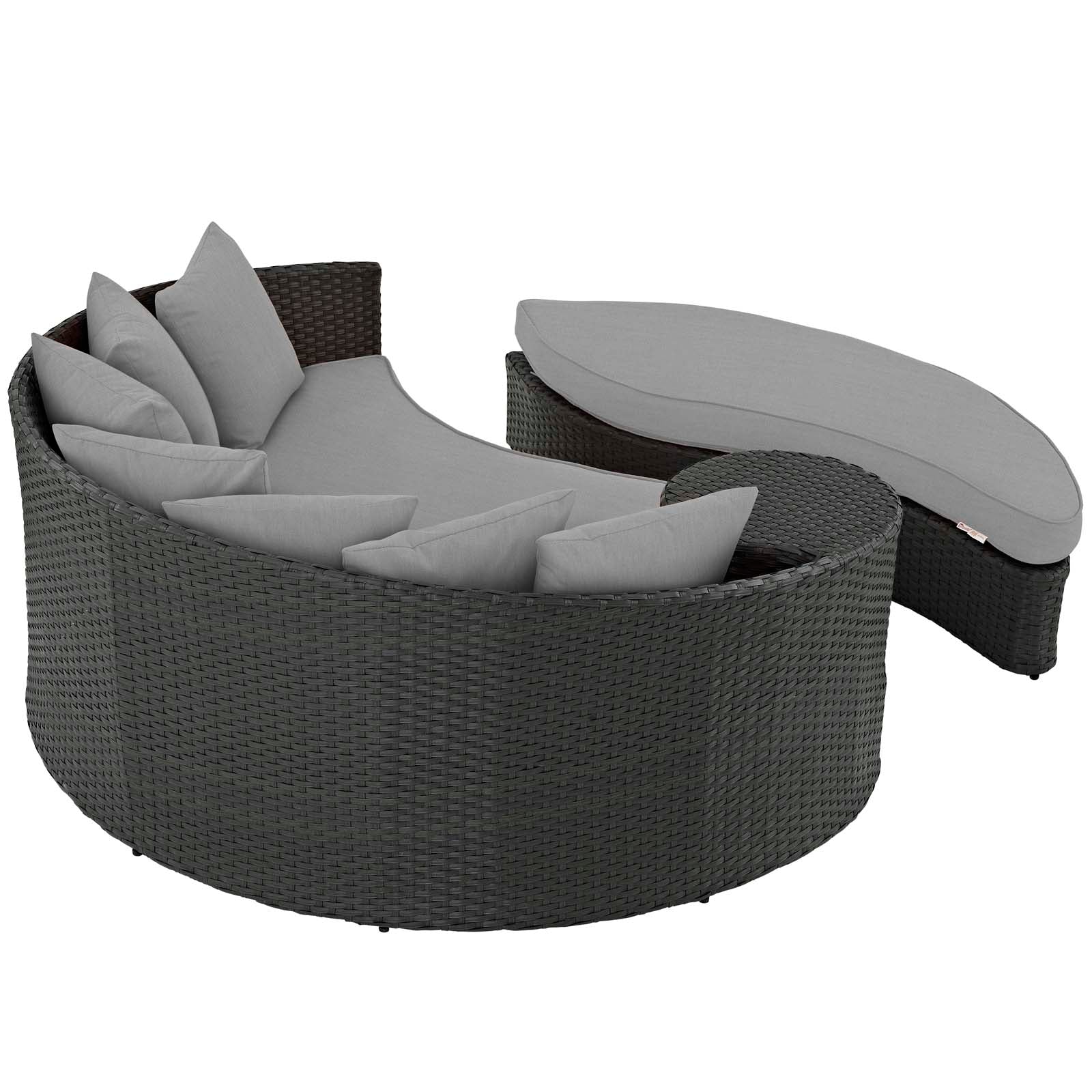 Modway Patio Daybeds - Sojourn Outdoor Patio Sunbrella 71"W Daybed Canvas Gray