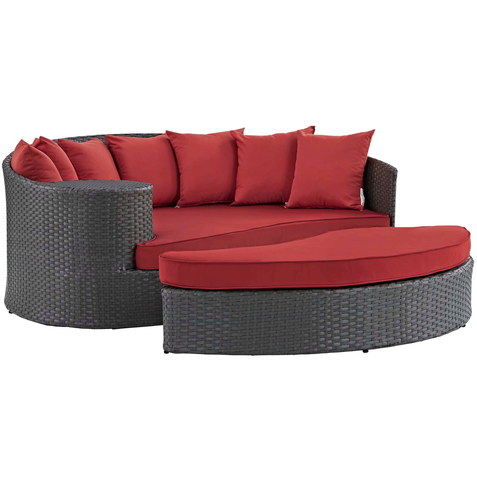 Modway Patio Daybeds - Sojourn Outdoor Patio Sunbrella Daybed Canvas Red 71"W