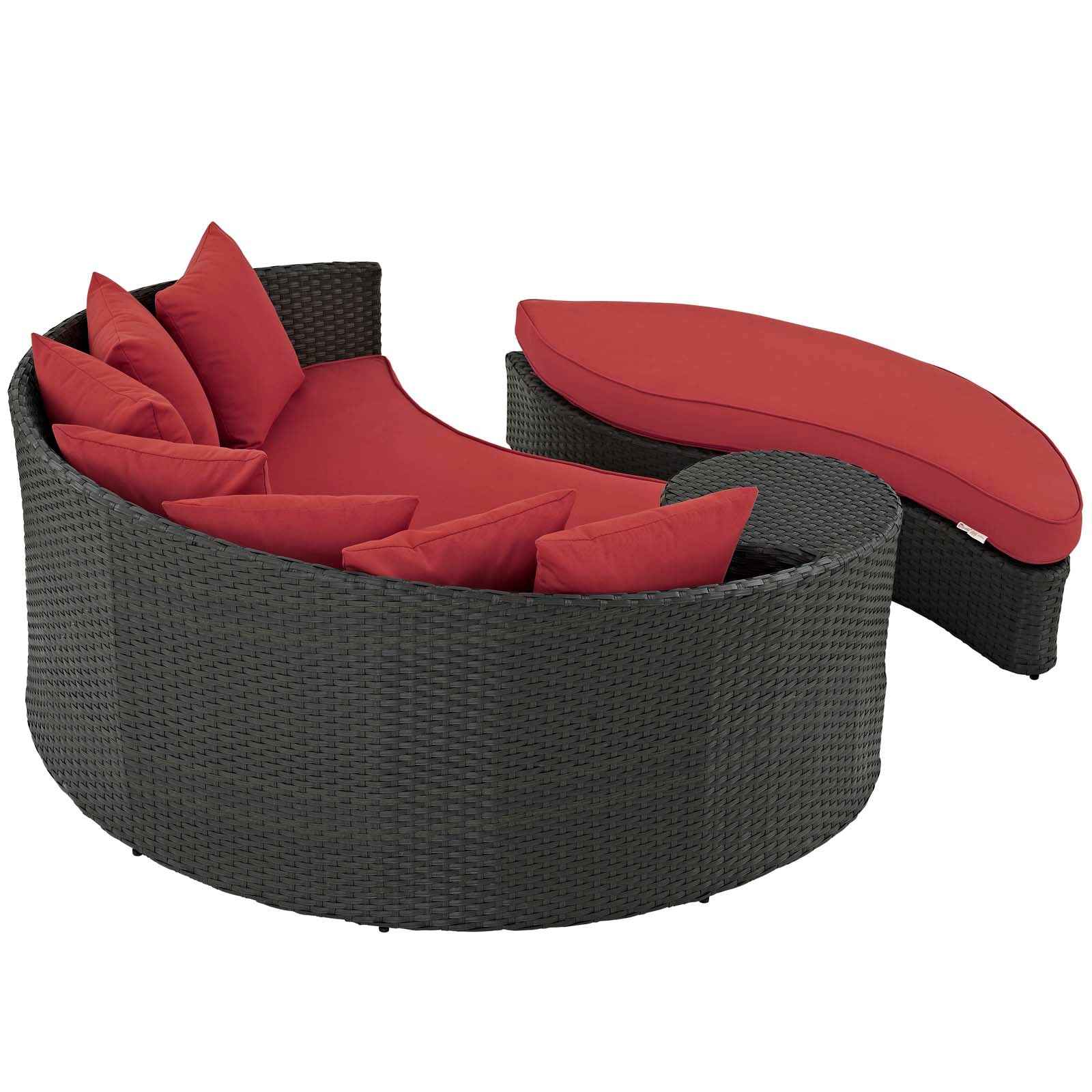 Modway Patio Daybeds - Sojourn Outdoor Patio Sunbrella Daybed Canvas Red 71"W