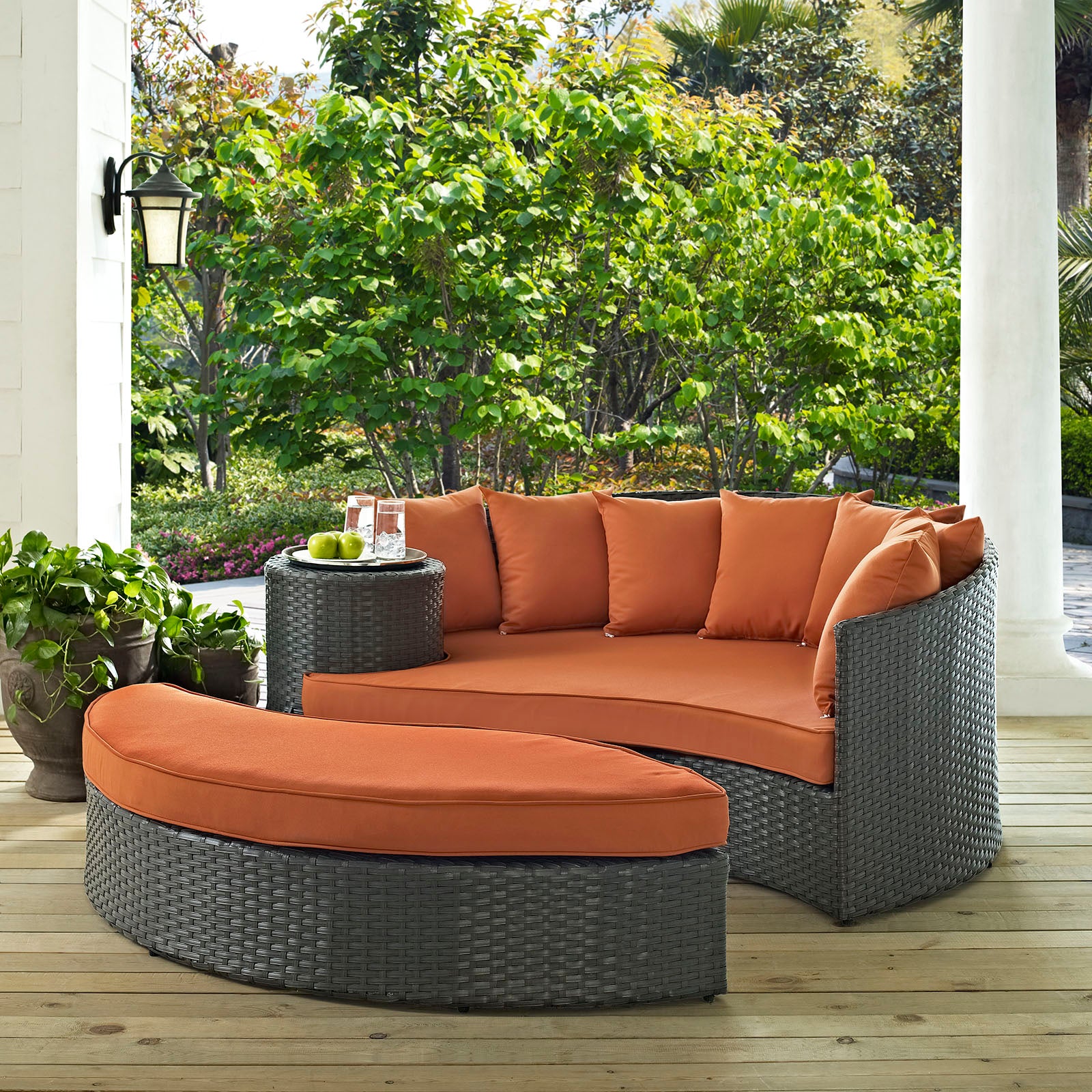 Modway Patio Daybeds - Sojourn Outdoor Patio Sunbrella Daybed Canvas Tuscan 71"W