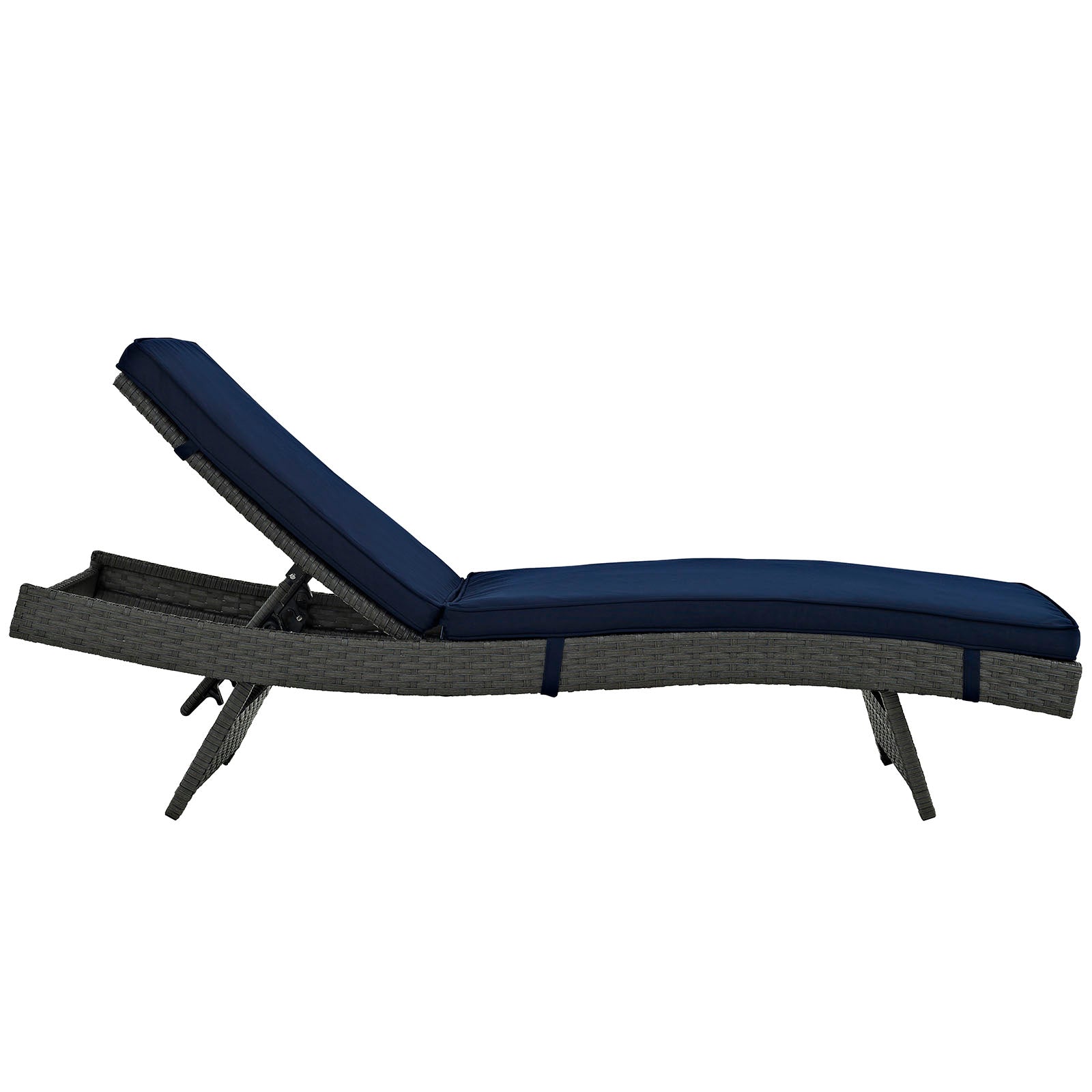 Modway Outdoor Loungers - Sojourn Outdoor Sunbrella Chaise Canvas Navy