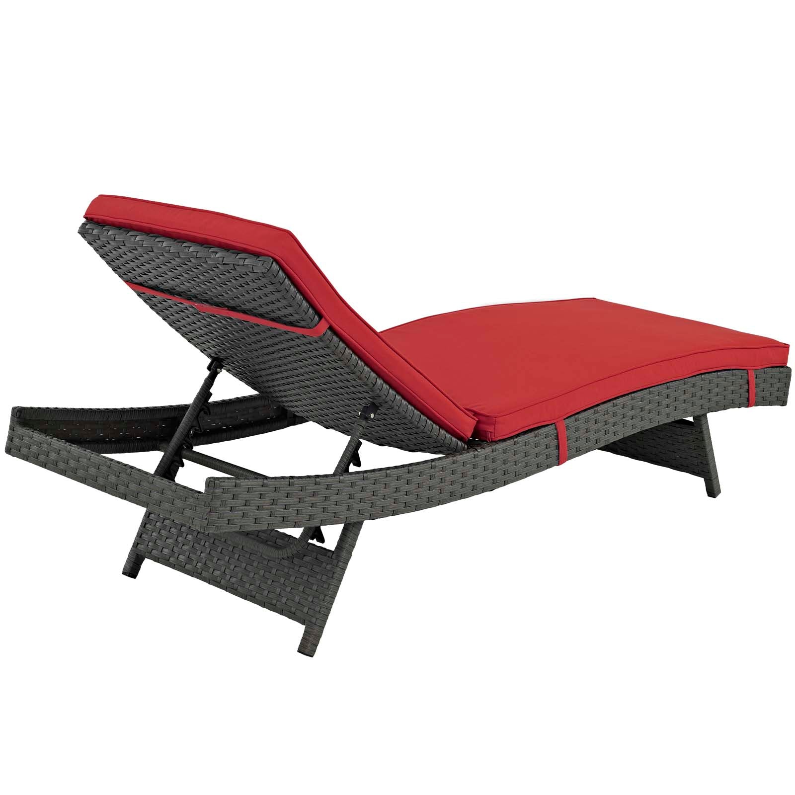 Sojourn Outdoor Patio Sunbrella Chaise Canvas Red