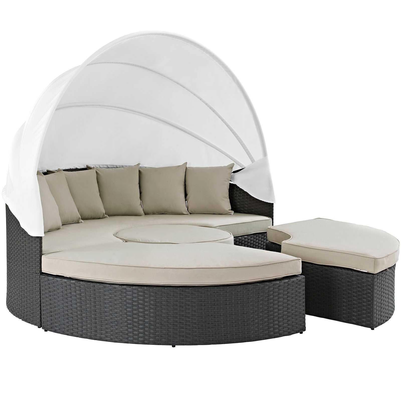 Modway Patio Daybeds - Sojourn Outdoor Patio Sunbrella 86.5"W Daybed Antique Canvas Beige