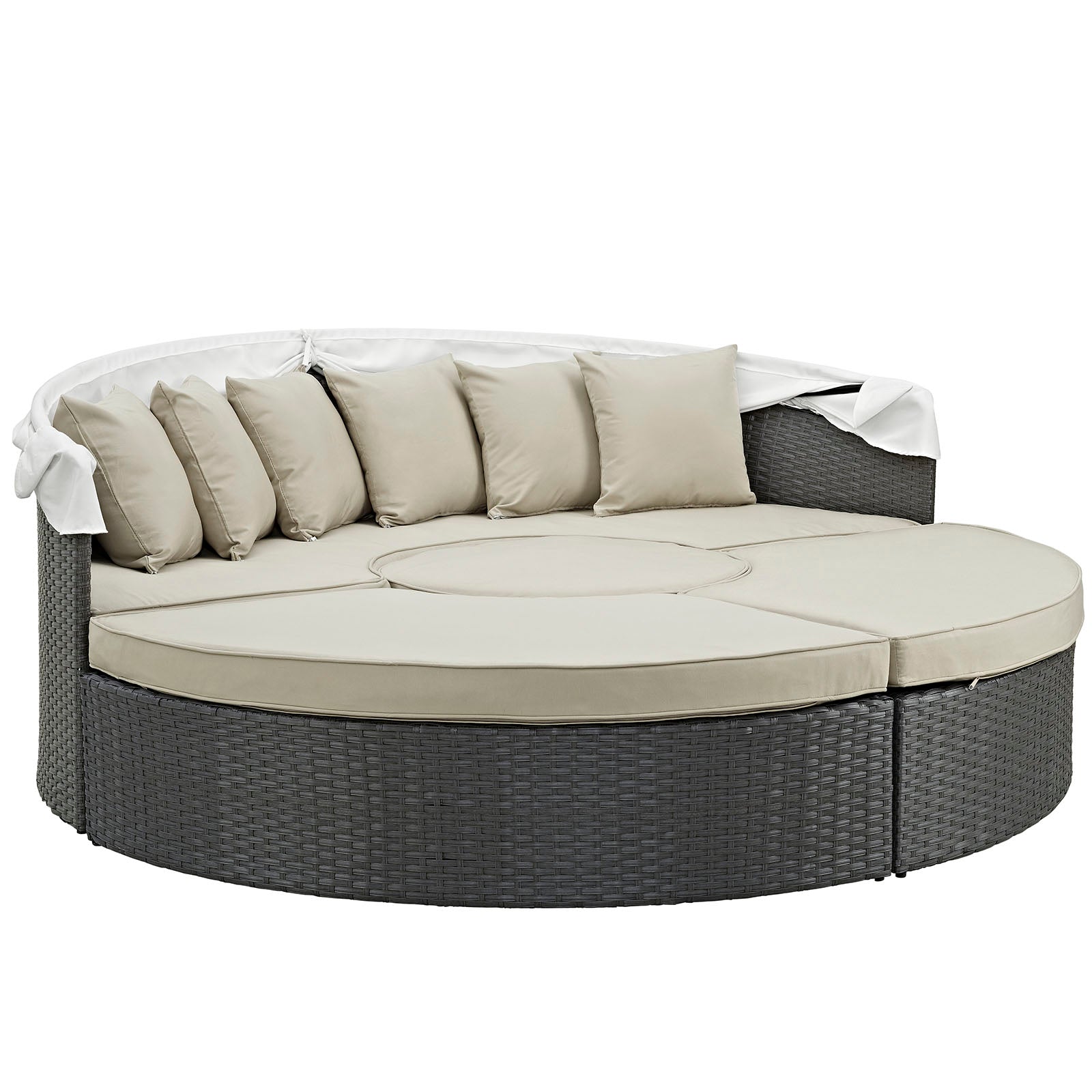 Modway Patio Daybeds - Sojourn Outdoor Patio Sunbrella 86.5"W Daybed Antique Canvas Beige