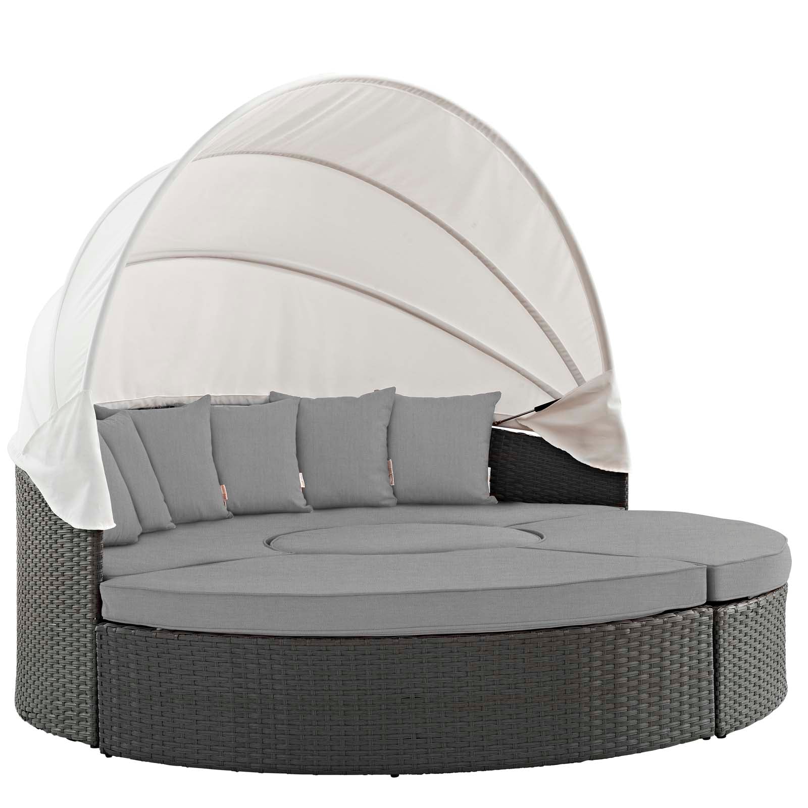 Sojourn Outdoor Patio Sunbrella 86.5"W Daybed Canvas Gray