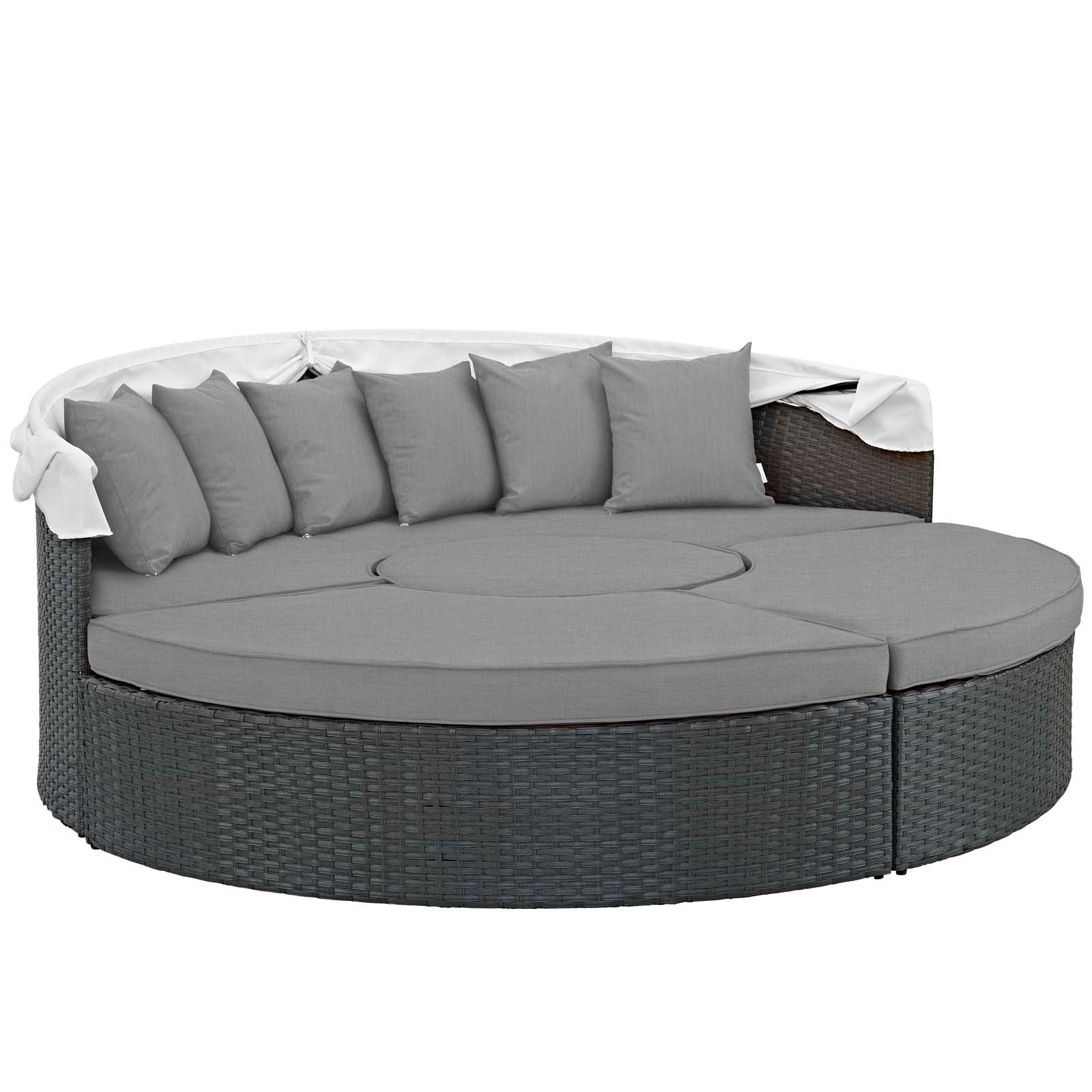 Sojourn Outdoor Patio Sunbrella 86.5"W Daybed Canvas Gray