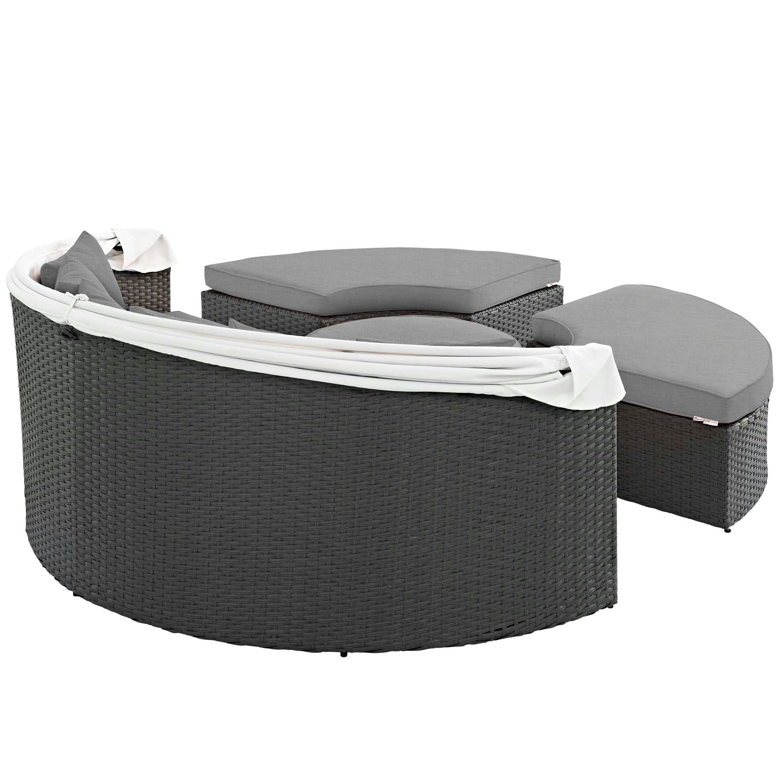 Modway Patio Daybeds - Sojourn Outdoor Patio Sunbrella 86.5"W Daybed Canvas Gray