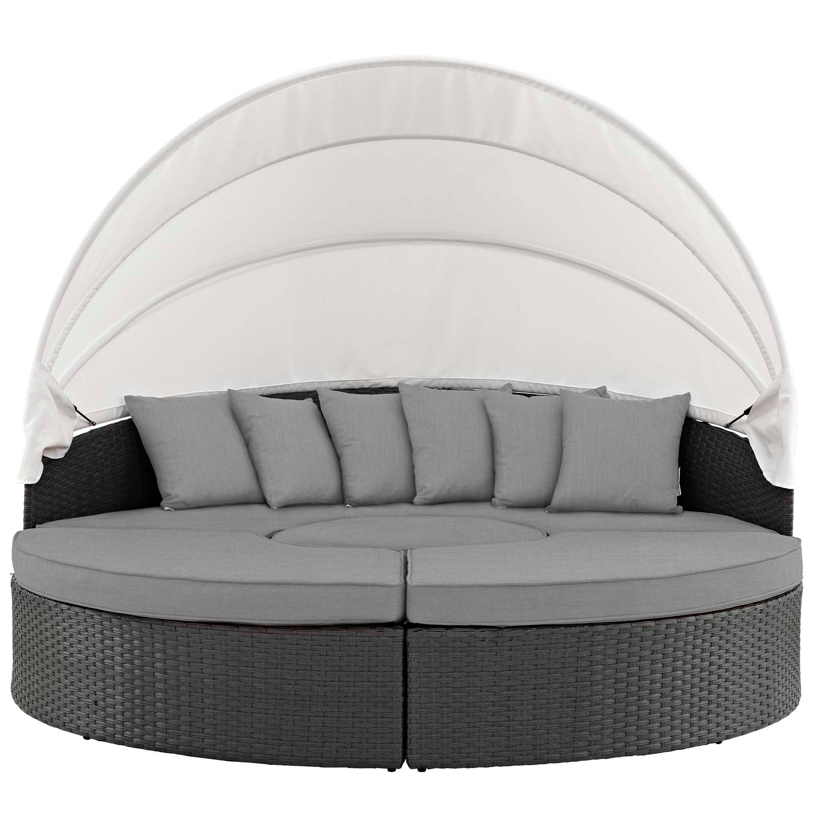 Sojourn Outdoor Patio Sunbrella 86.5"W Daybed Canvas Gray