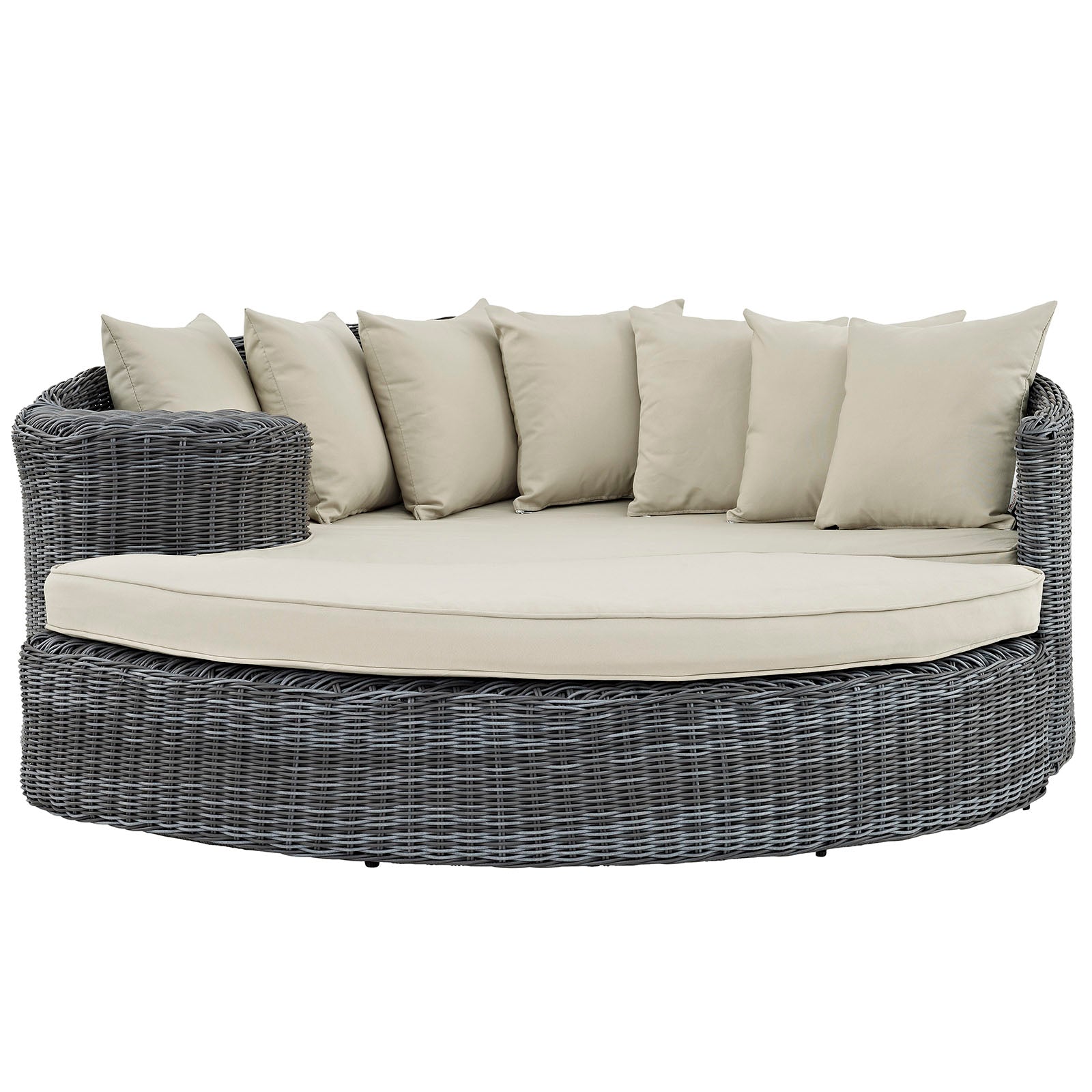 Modway Patio Daybeds - Summon Outdoor Patio Sunbrella Daybed Antique Canvas Beige
