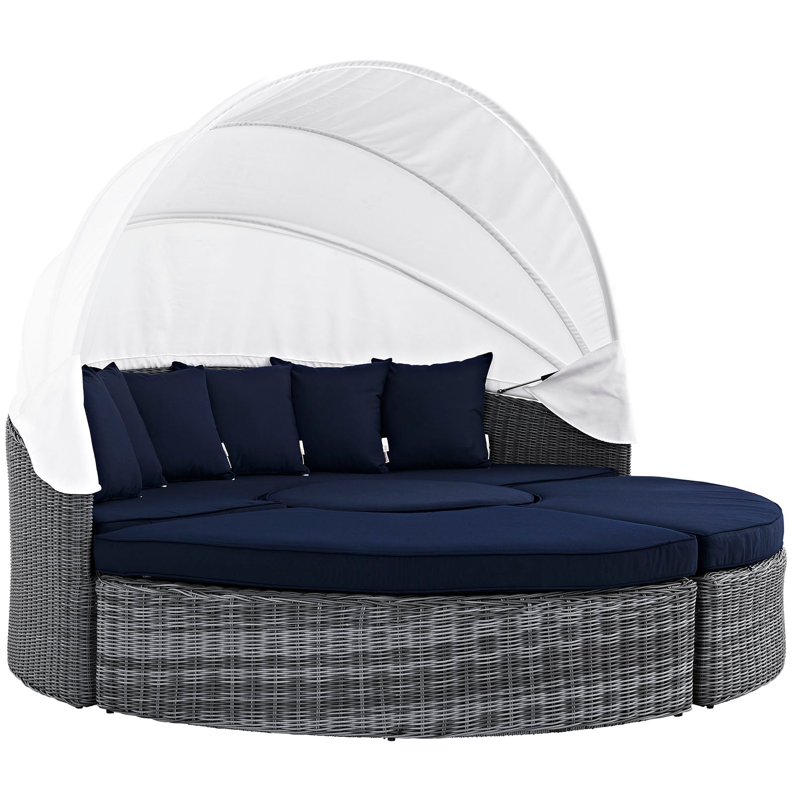 Modway Patio Daybeds - Summon Canopy Outdoor Patio Sunbrella Daybed Canvas Navy