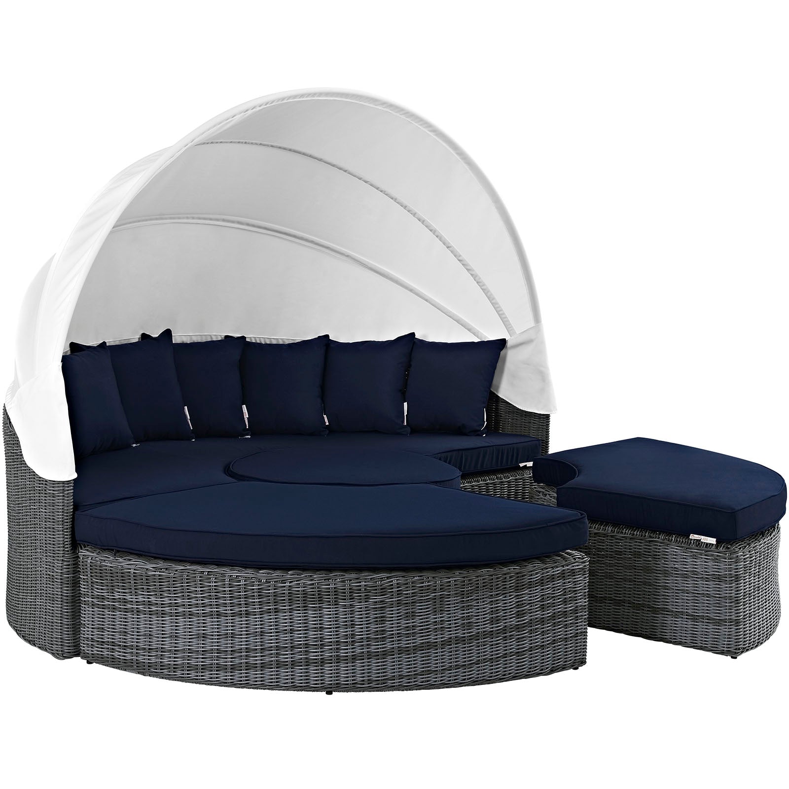 Modway Patio Daybeds - Summon Canopy Outdoor Patio Sunbrella Daybed Canvas Navy