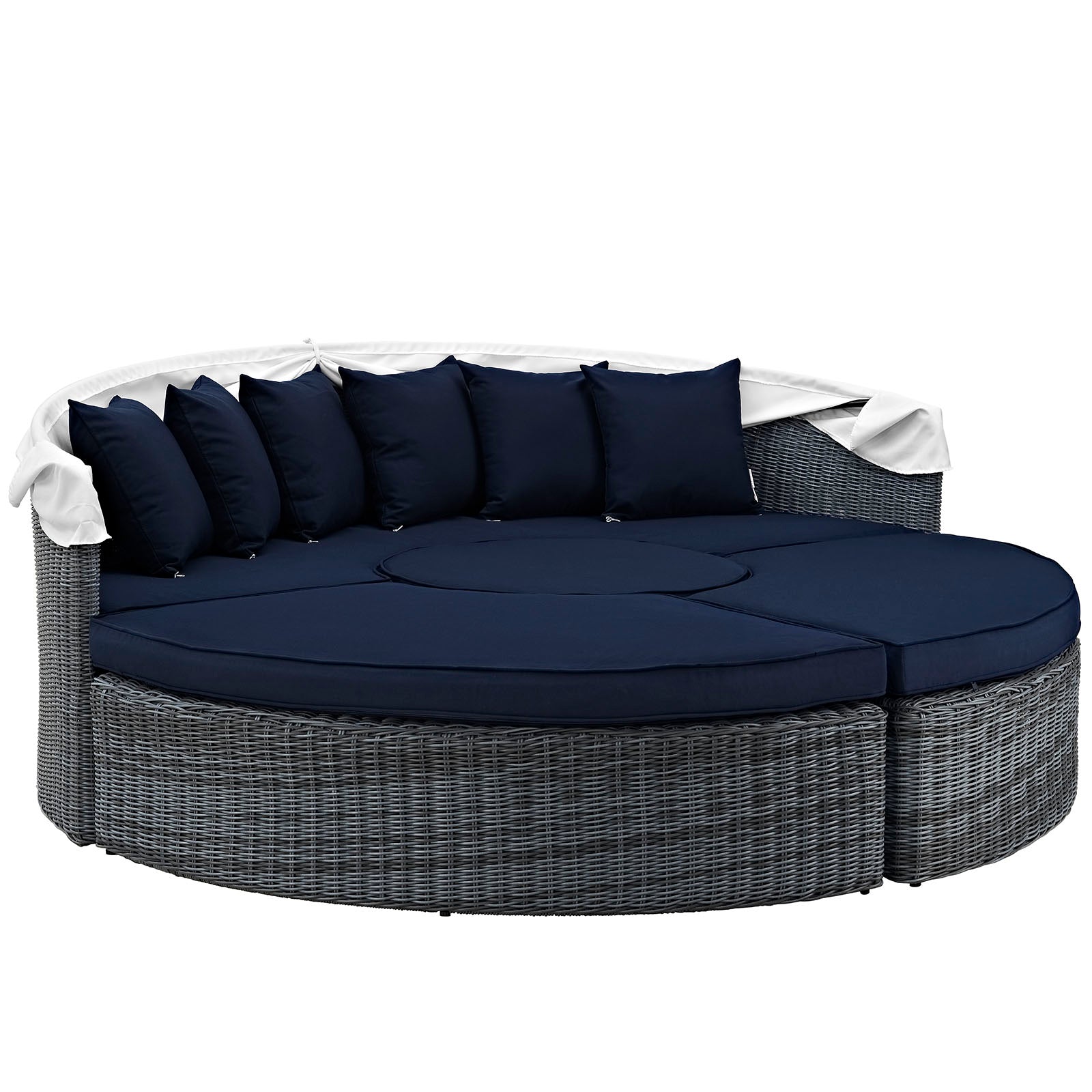 Modway Patio Daybeds - Summon Canopy Outdoor Patio Sunbrella Daybed Canvas Navy