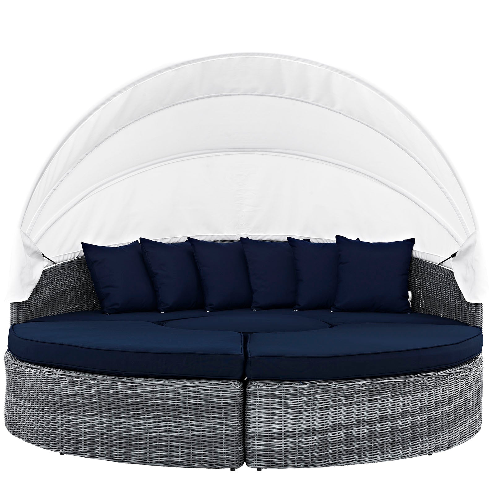 Modway Patio Daybeds - Summon Canopy Outdoor Patio Sunbrella Daybed Canvas Navy