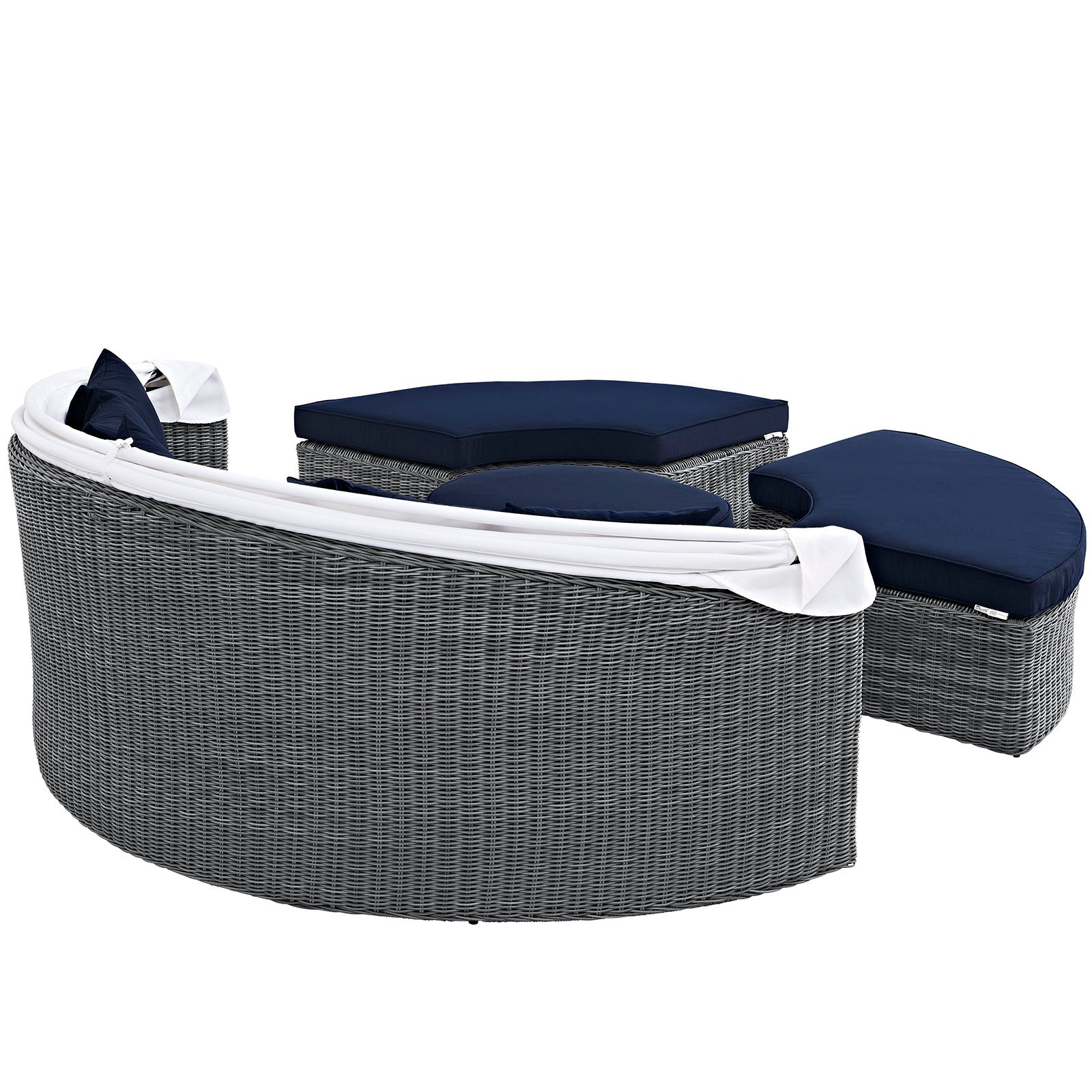 Modway Patio Daybeds - Summon Canopy Outdoor Patio Sunbrella Daybed Canvas Navy