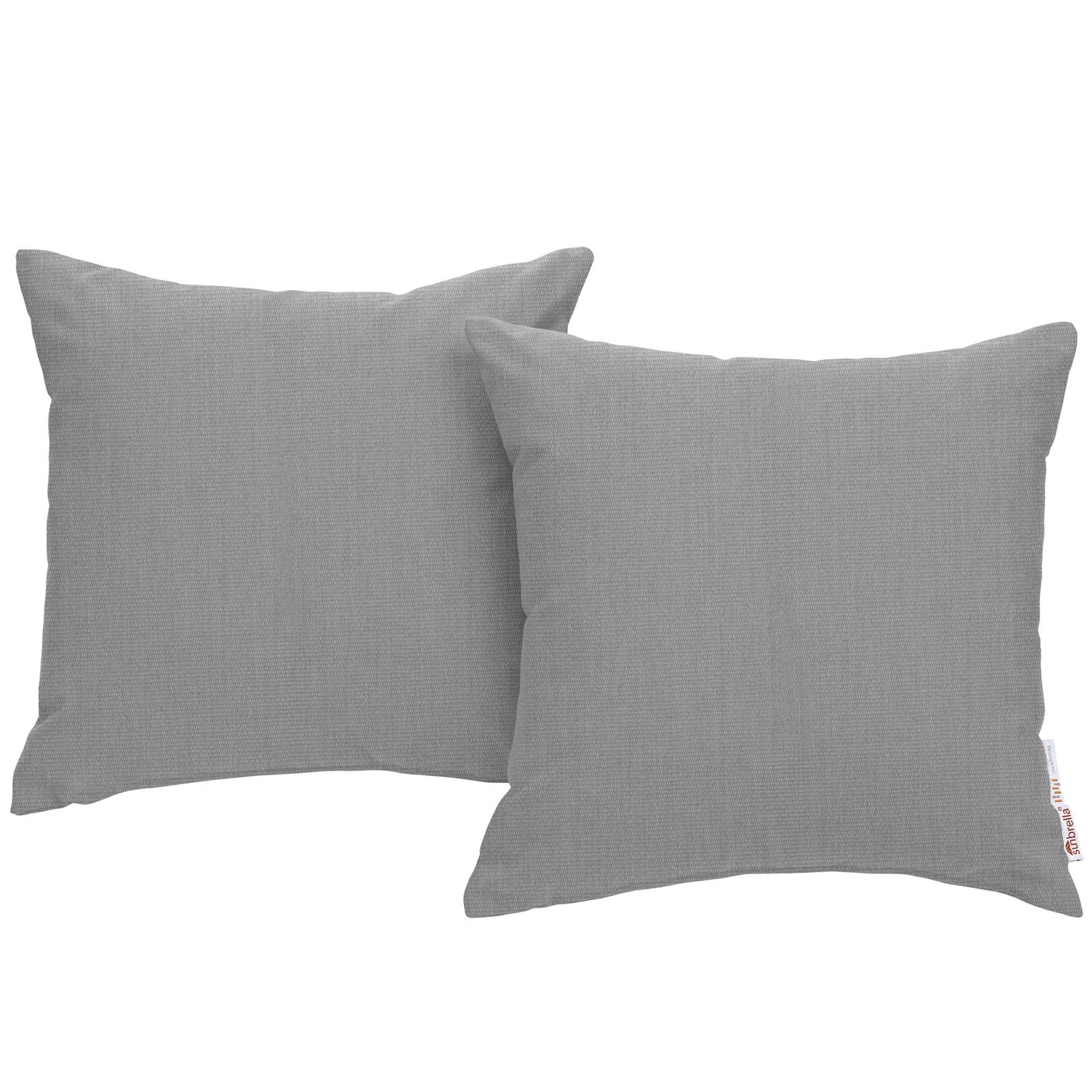 Modway Outdoor Pillows & Cushions - Summon 2 Piece Outdoor Patio Sunbrella Pillow Set Gray