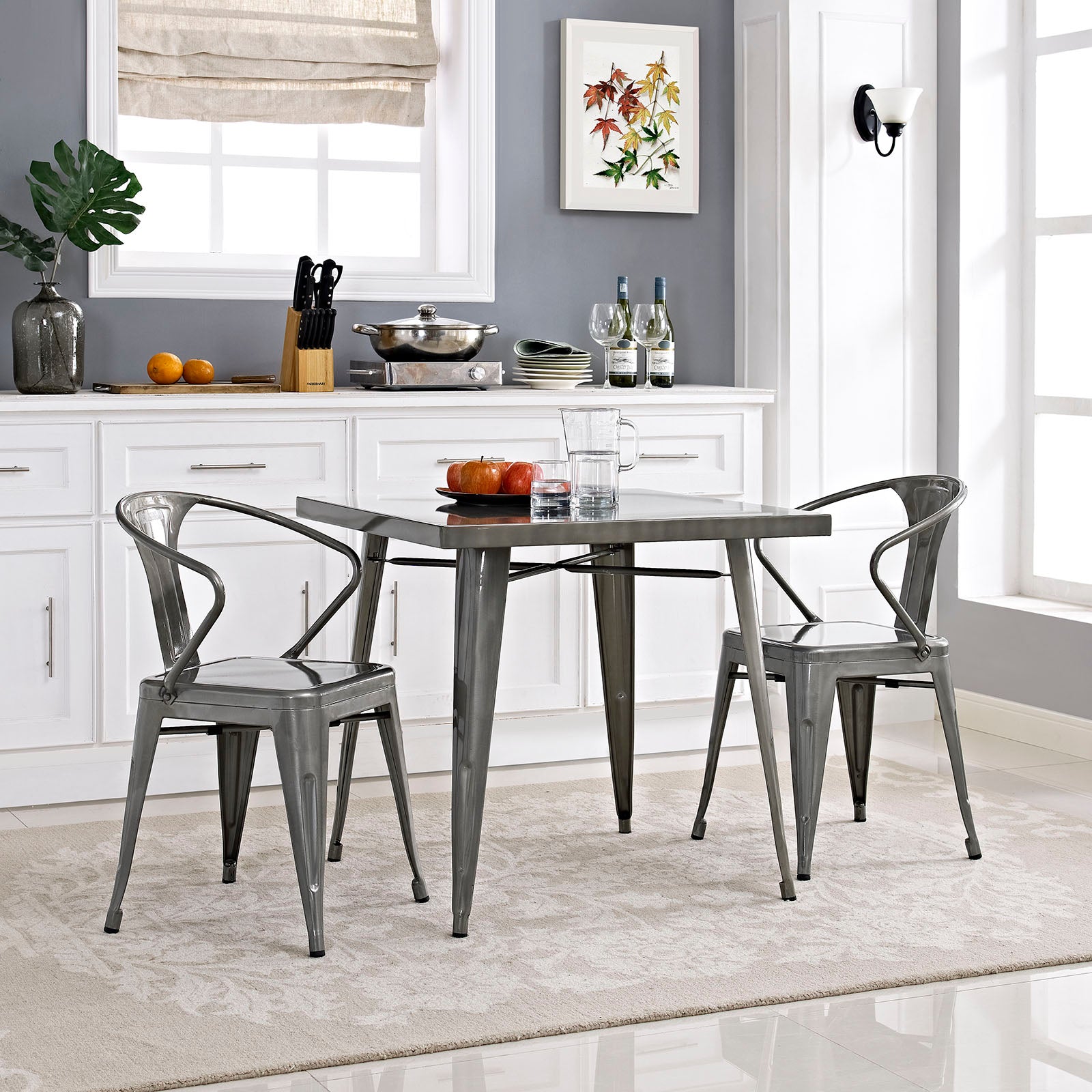 Modway Dining Tables - Alacrity Square Dining Table Gunmetal